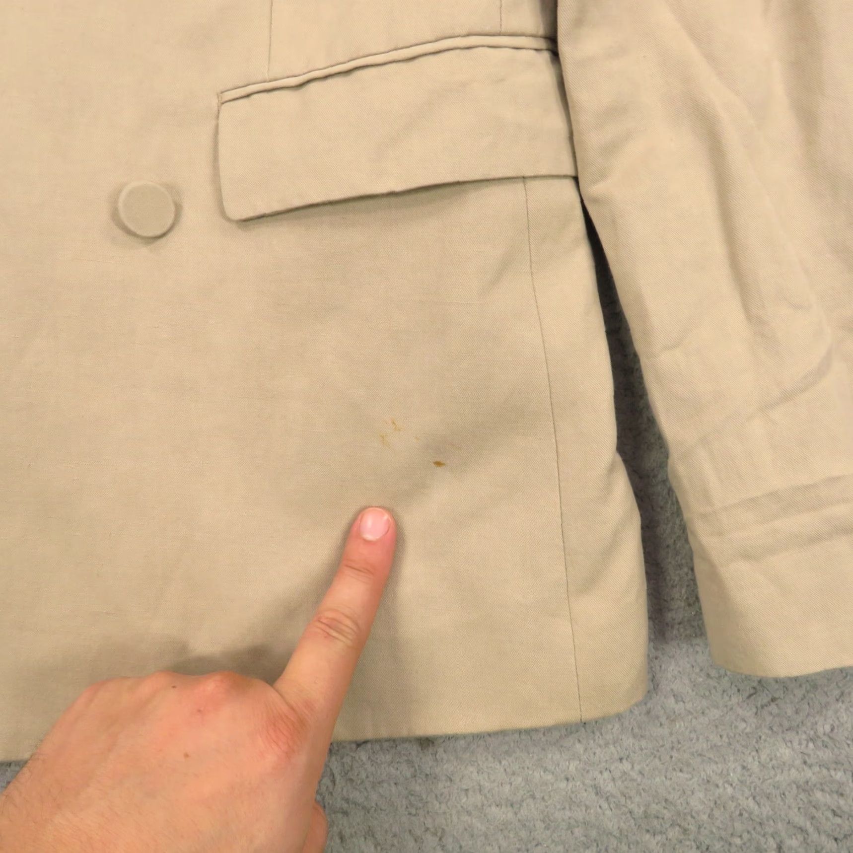 Allsaints VINTAGE AllSaints Blazer 36R Jacket Mens Double-Breasted Linen Cotton Tan Beige 4-Button Peak Lapel Suits Coat Solid Size 36R - 4 Thumbnail