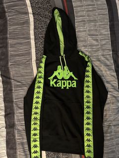 Neon green shop kappa hoodie