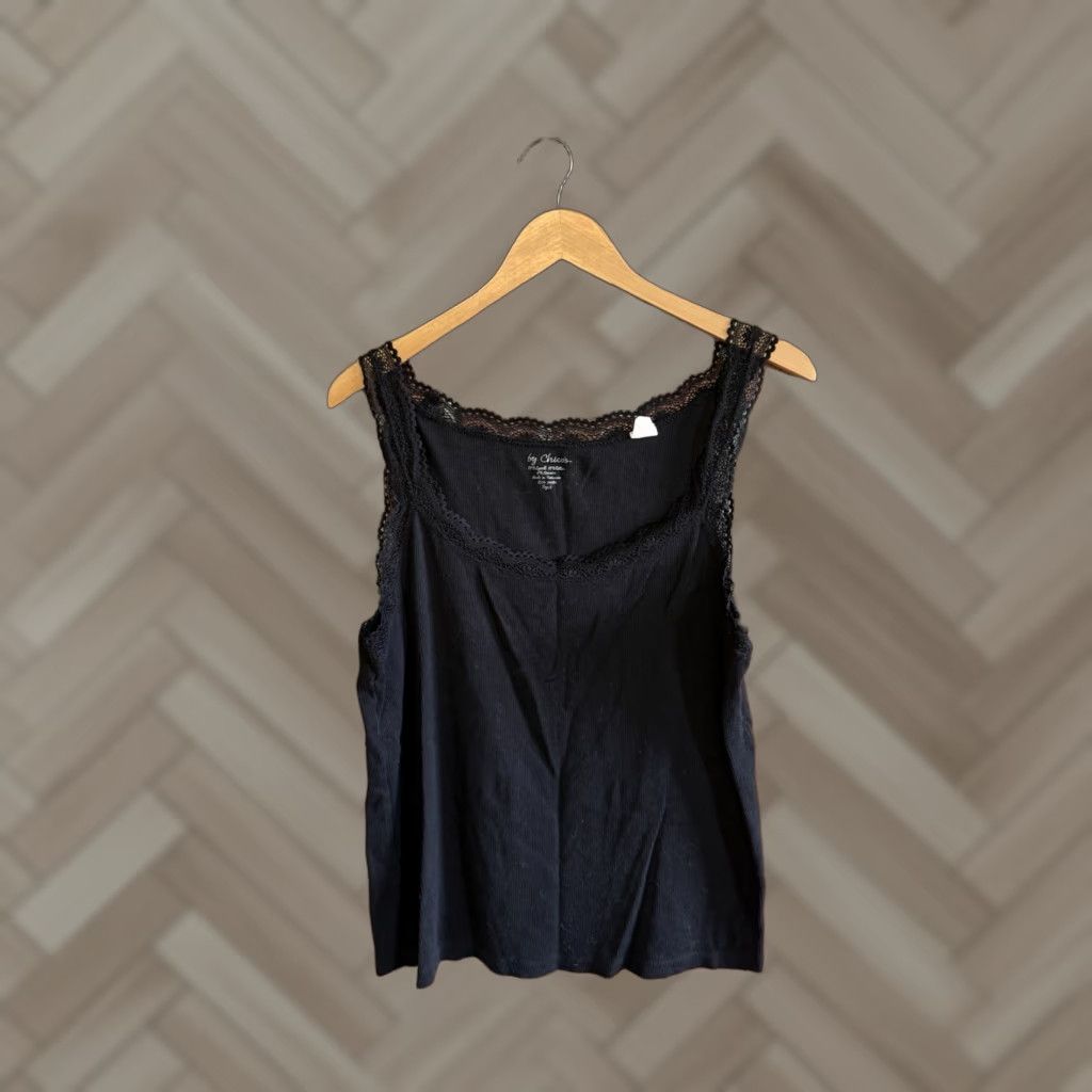 Vintage Chicos Womens Black Ribbed Sleeveless Tank Top Size 3 - Tank - Women - Black - Basic - Sleeveless - Regular - Size 3 Size XS / US 0-2 / IT 36-38 - 1 Thumbnail