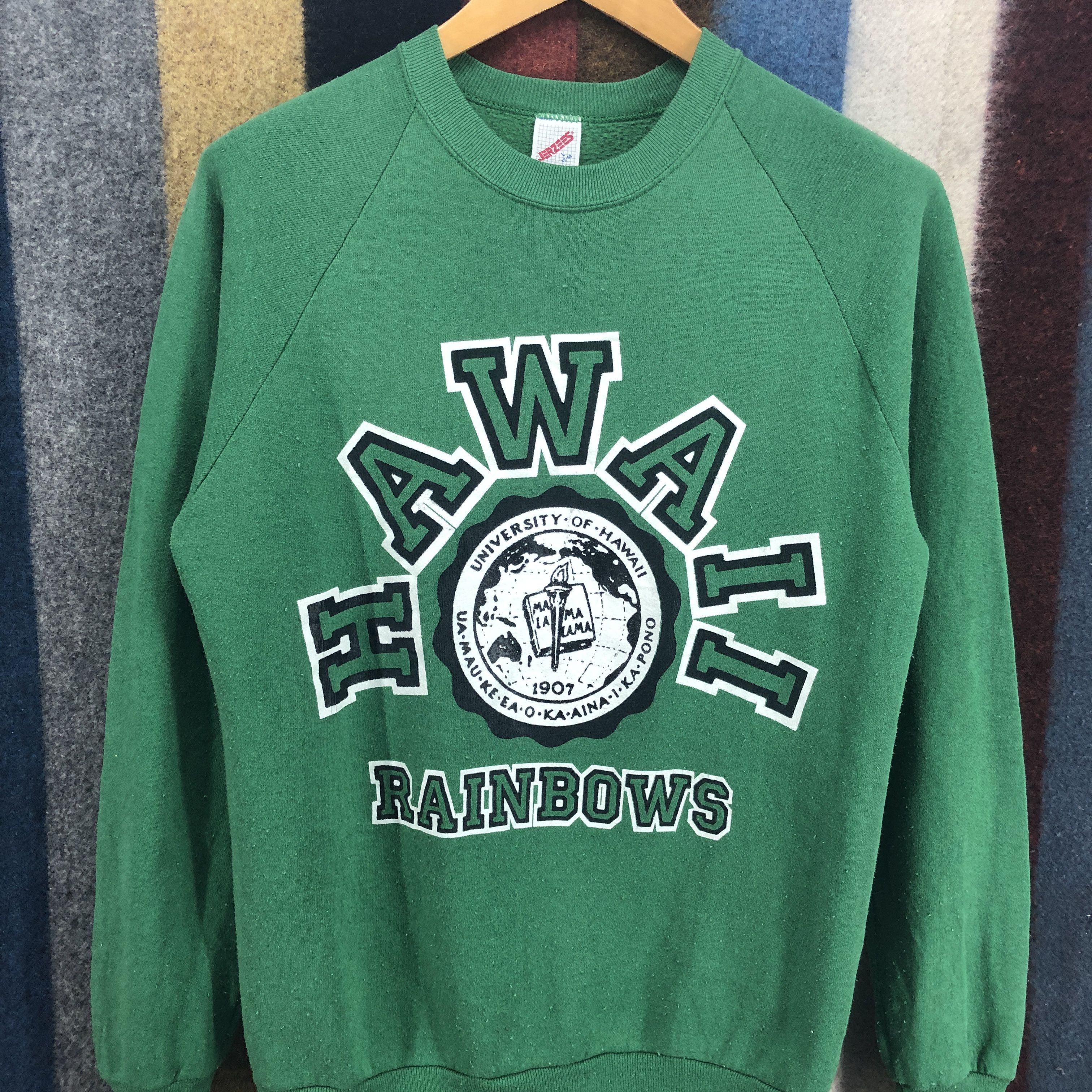 Jerzees 90s Vintage UNIVERSITY Of HAWAII Sweatshirt #0579/Y Size US S / EU 44-46 / 1 - 2 Thumbnail