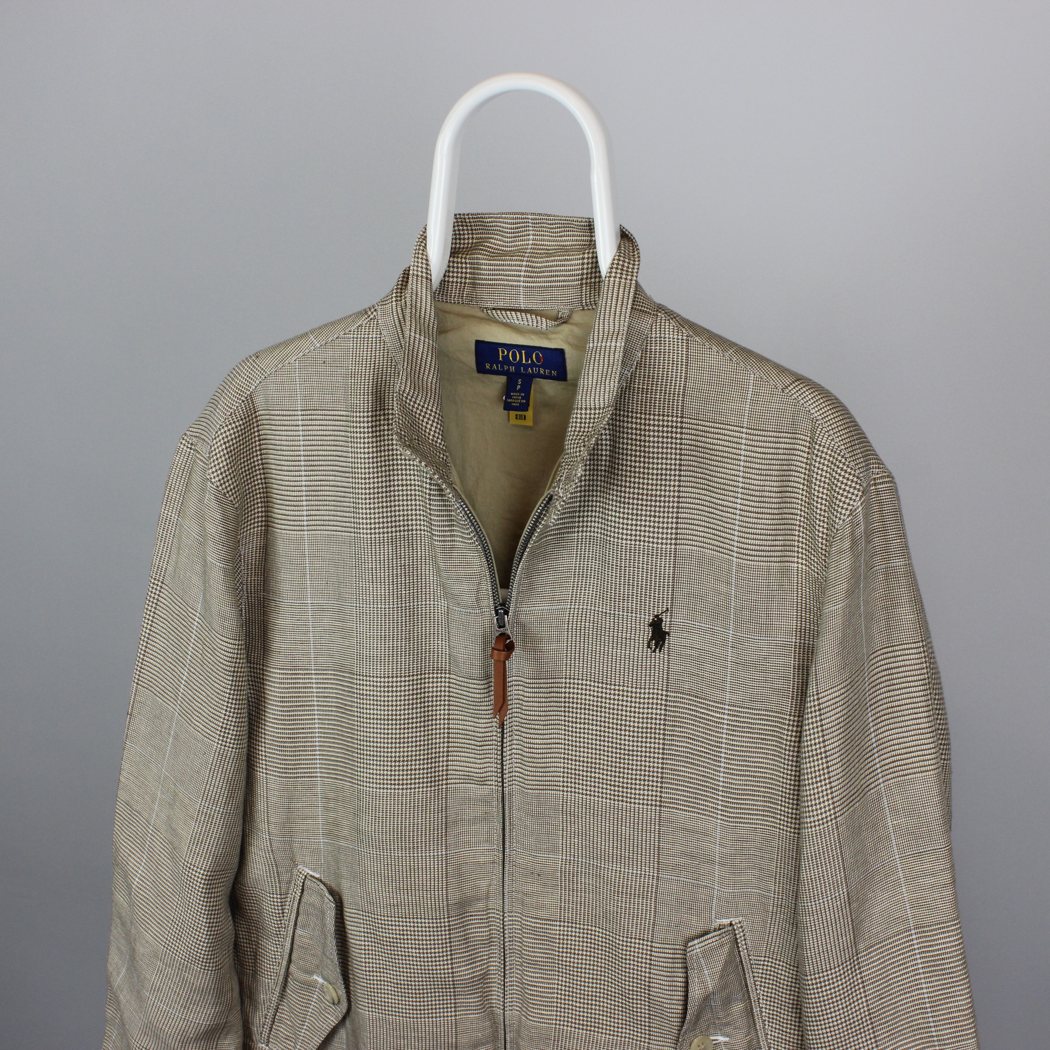 polo ralph lauren linen jacket beige zip S