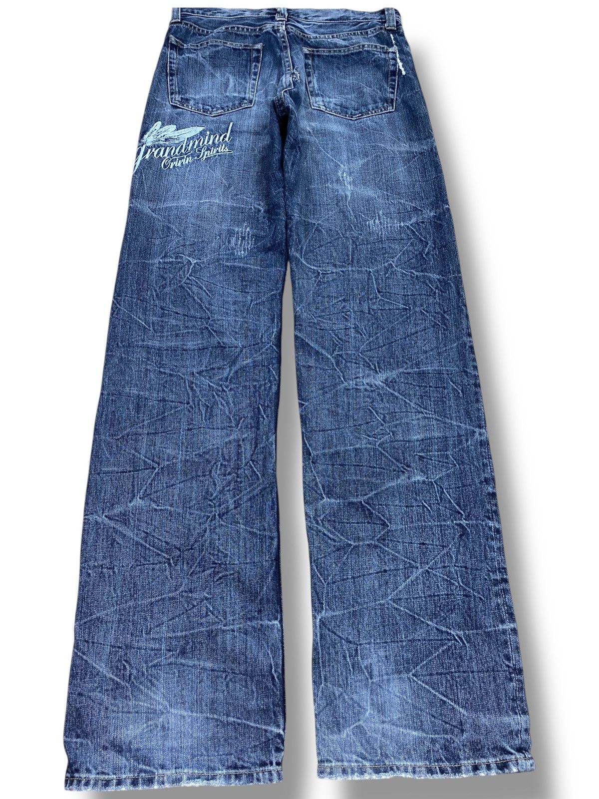 Japanese Brand If Six Was Nine Thunder Wash Style Embroidered Jeans Size US 29 - 3 Thumbnail