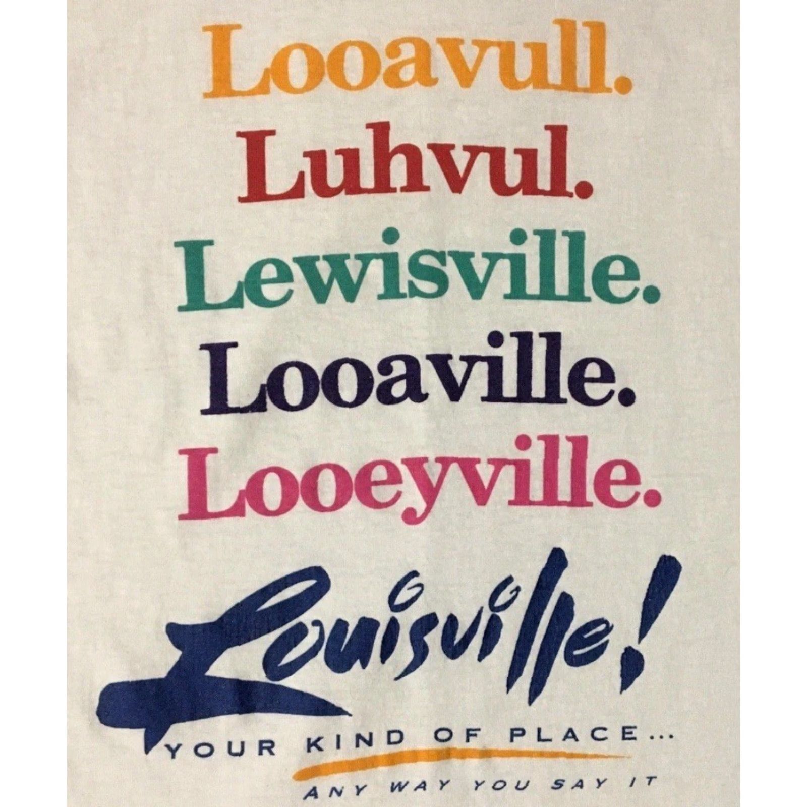 Vintage Vtg 90s Louisville Kentucky However You Say It Faded Shirt M White Grunge Funny Joke Size US M / EU 48-50 / 2 - 2 Thumbnail