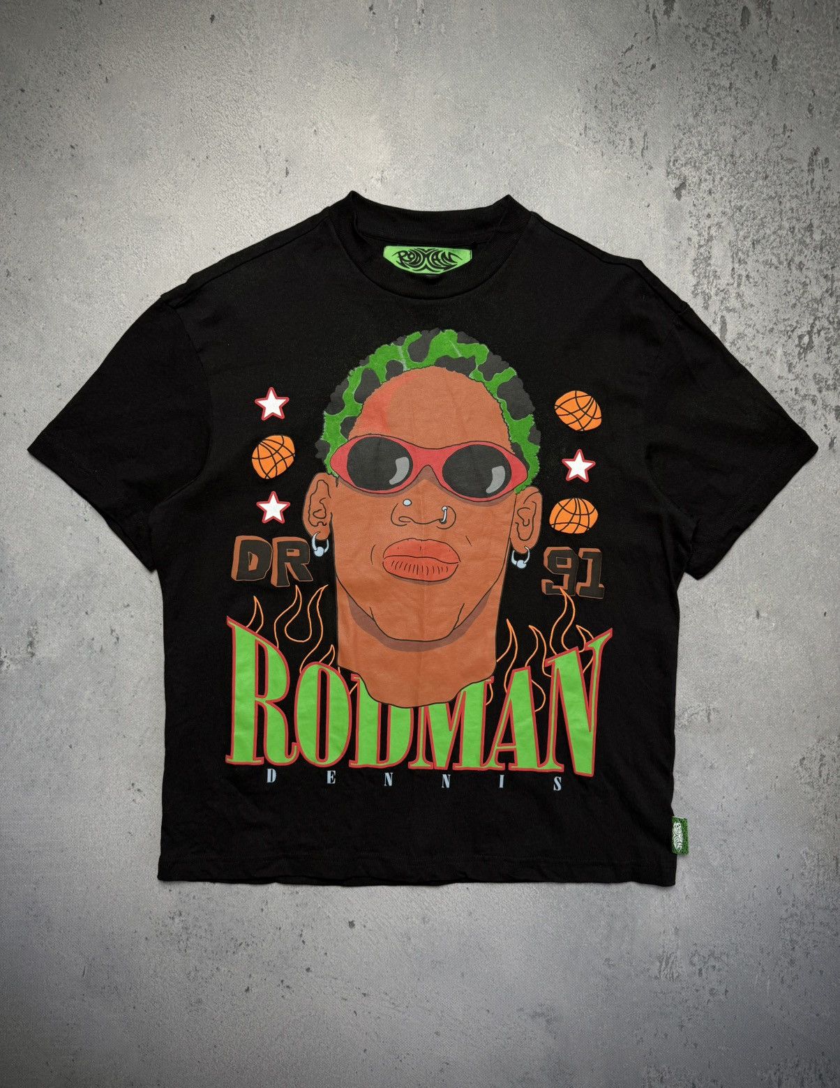 Bershka Dennis Rodman San Antonio Spurs Basketball Green Hair Tee Size US S / EU 44-46 / 1 - 1 Thumbnail