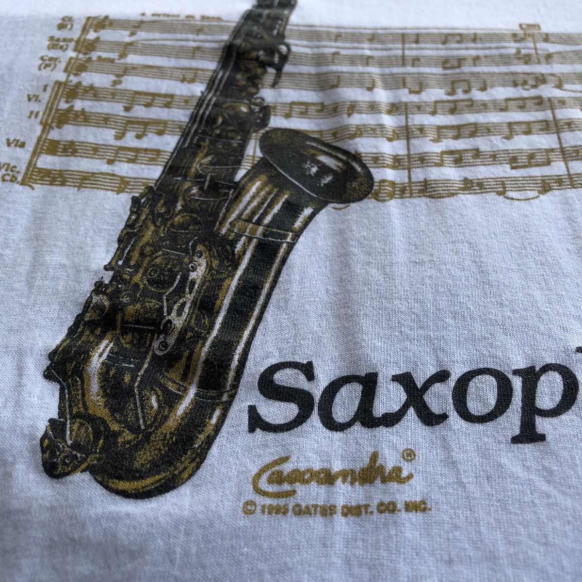 Vintage Vtg 90s Saxophone + French Horn Illustration Lot Tshirt Size US M / EU 48-50 / 2 - 9 Thumbnail