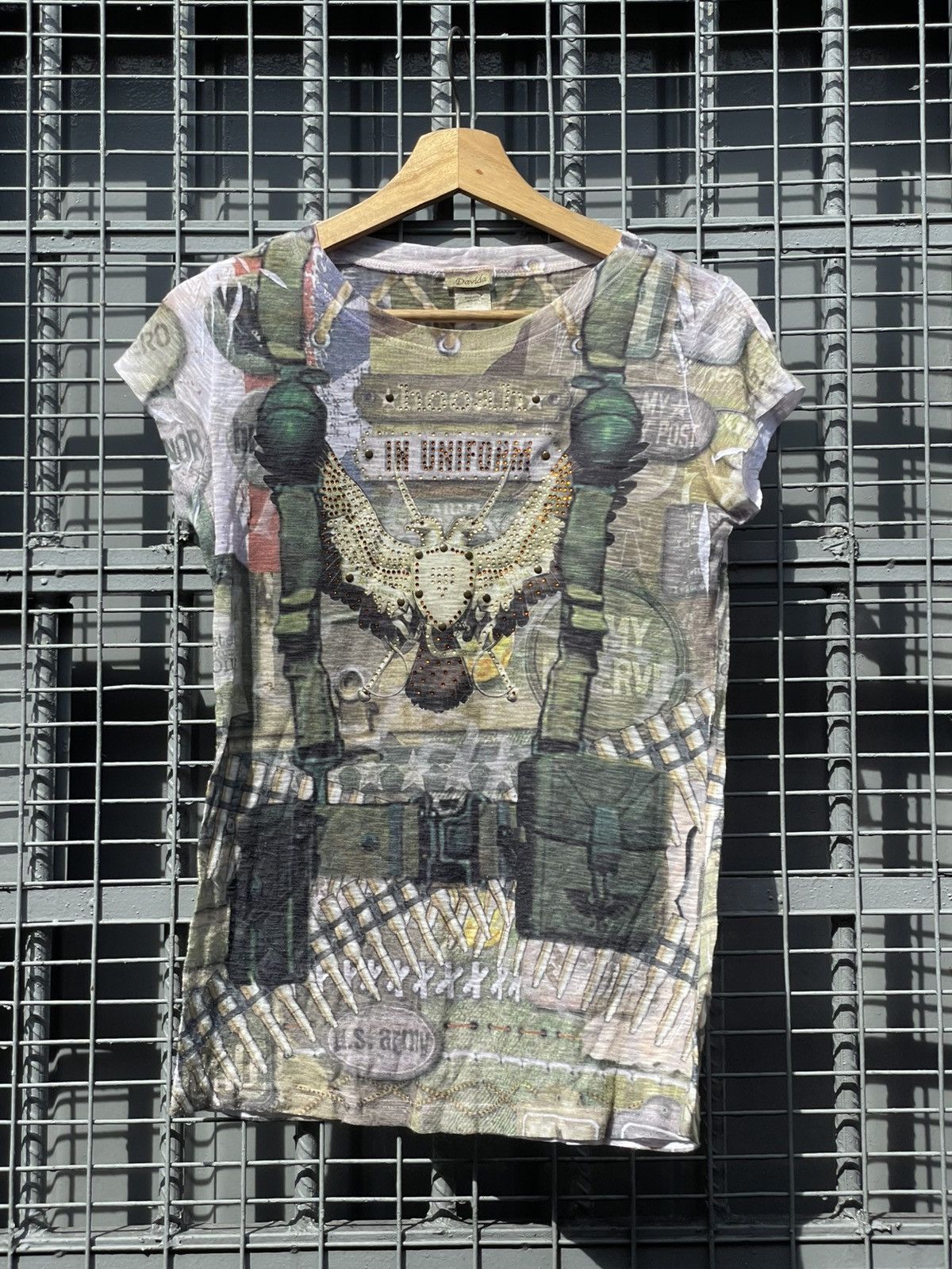 Le Grande Bleu (L.G.B.) Davida | Archive Y2K Army Made in USA Top Size M / US 6-8 / IT 42-44 - 1 Thumbnail