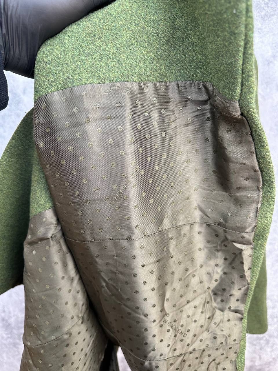 Weekend Max Mara Weekend Max Mara Wool Coat Green Button Front Mid Length Size S / US 4 / IT 40 - 11 Thumbnail