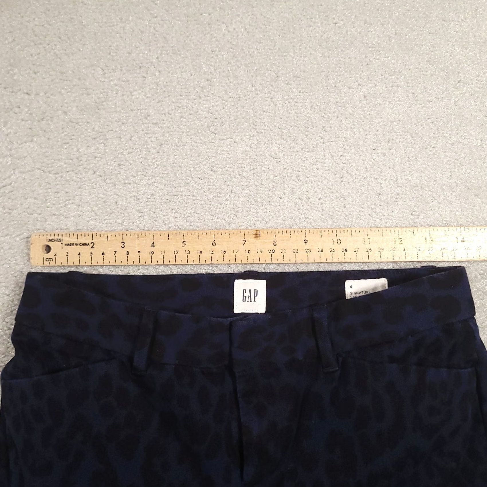 Gap Gap Signature Ankle Skinny Pants Women’s 4 Blue Leopard Print Khakis Streetwear Everyday Wear Size 27" / US 4 / IT 40 - 3 Thumbnail