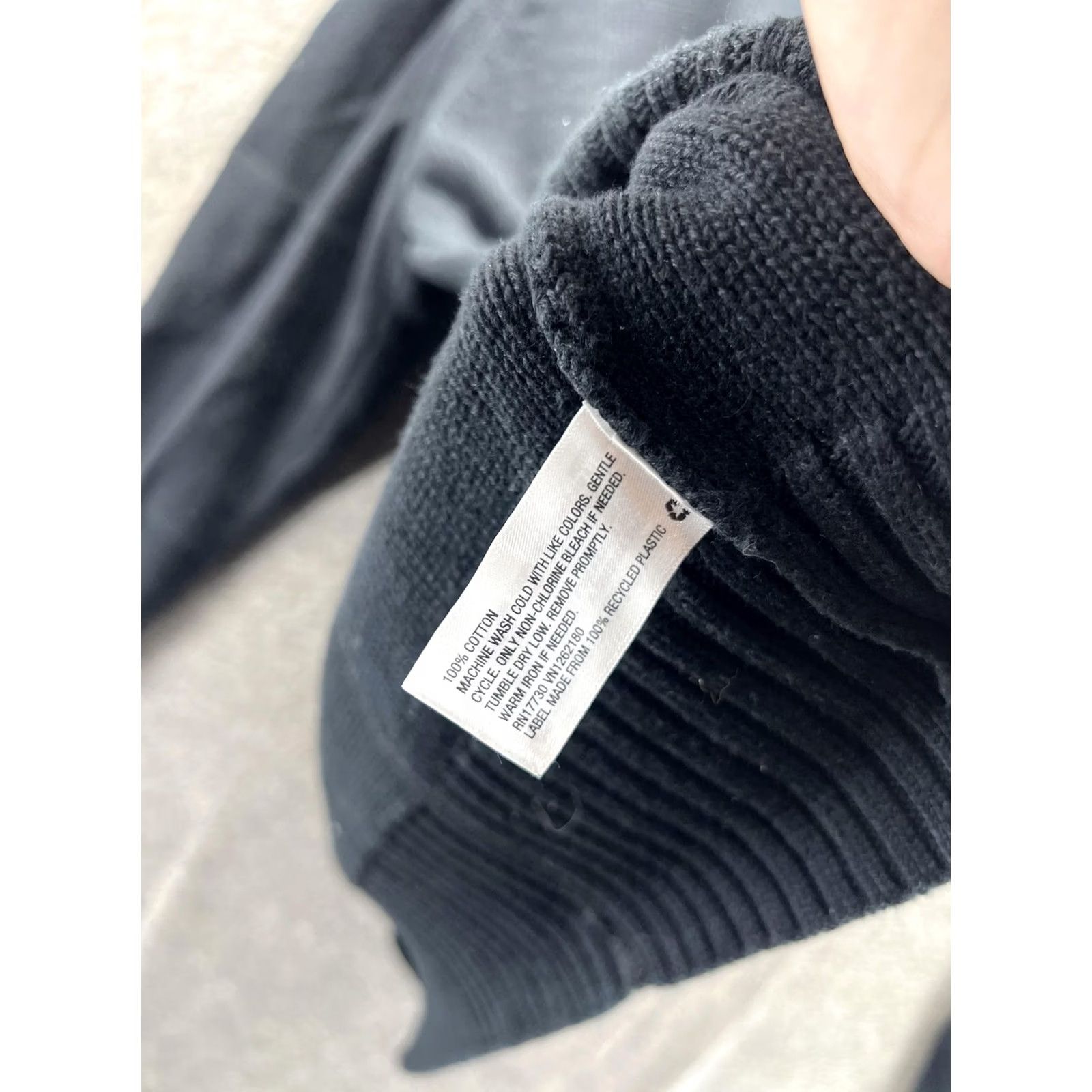 Converse Converse One Star Mens XL Black Henley Mock Neck Shoulder Patch Knit Sweater Size US XL / EU 56 / 4 - 5 Thumbnail