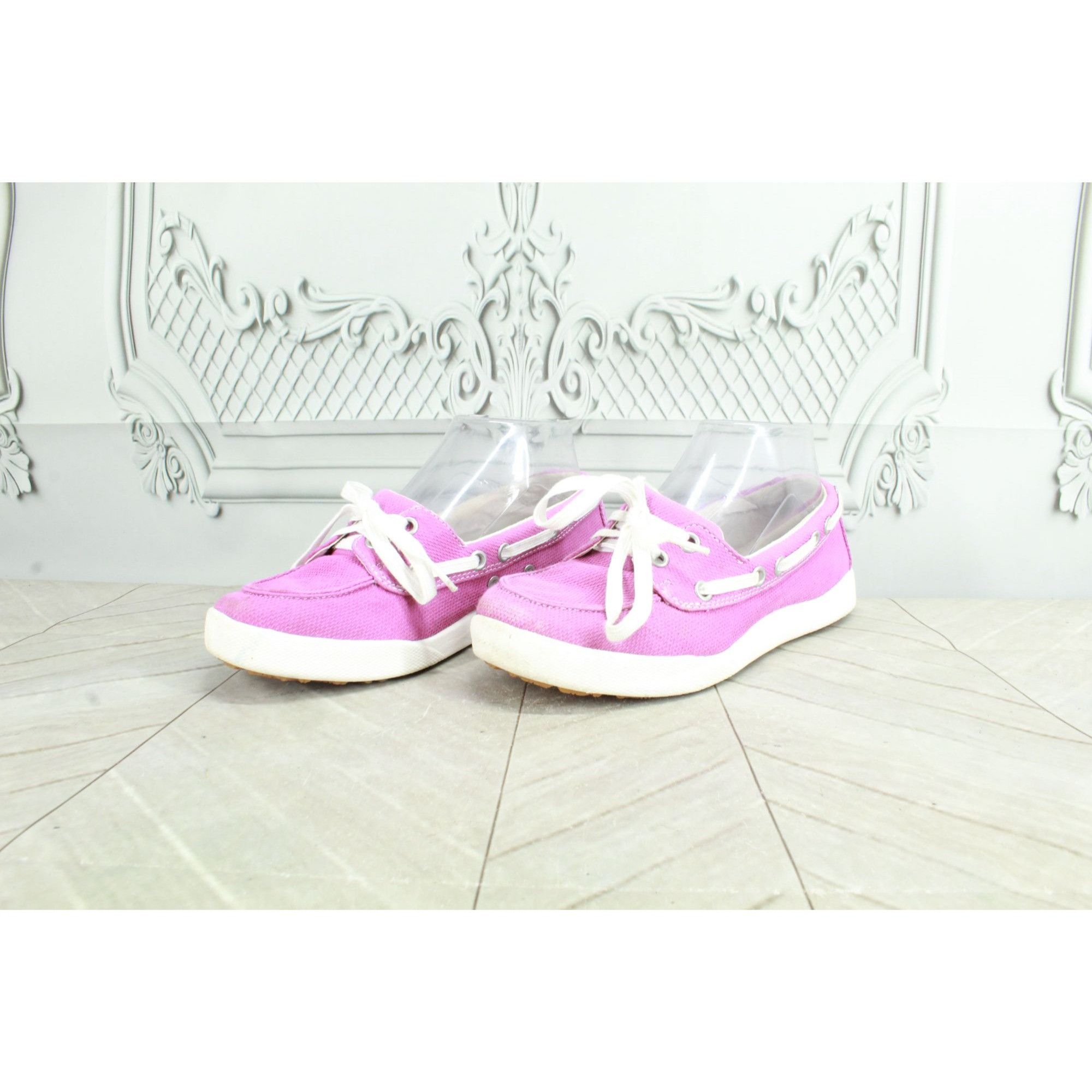 L.L. Bean LL Bean Pink Canvas Slip On Comfort Casual Boat Loafers Size US 6 / IT 36 - 2 Thumbnail