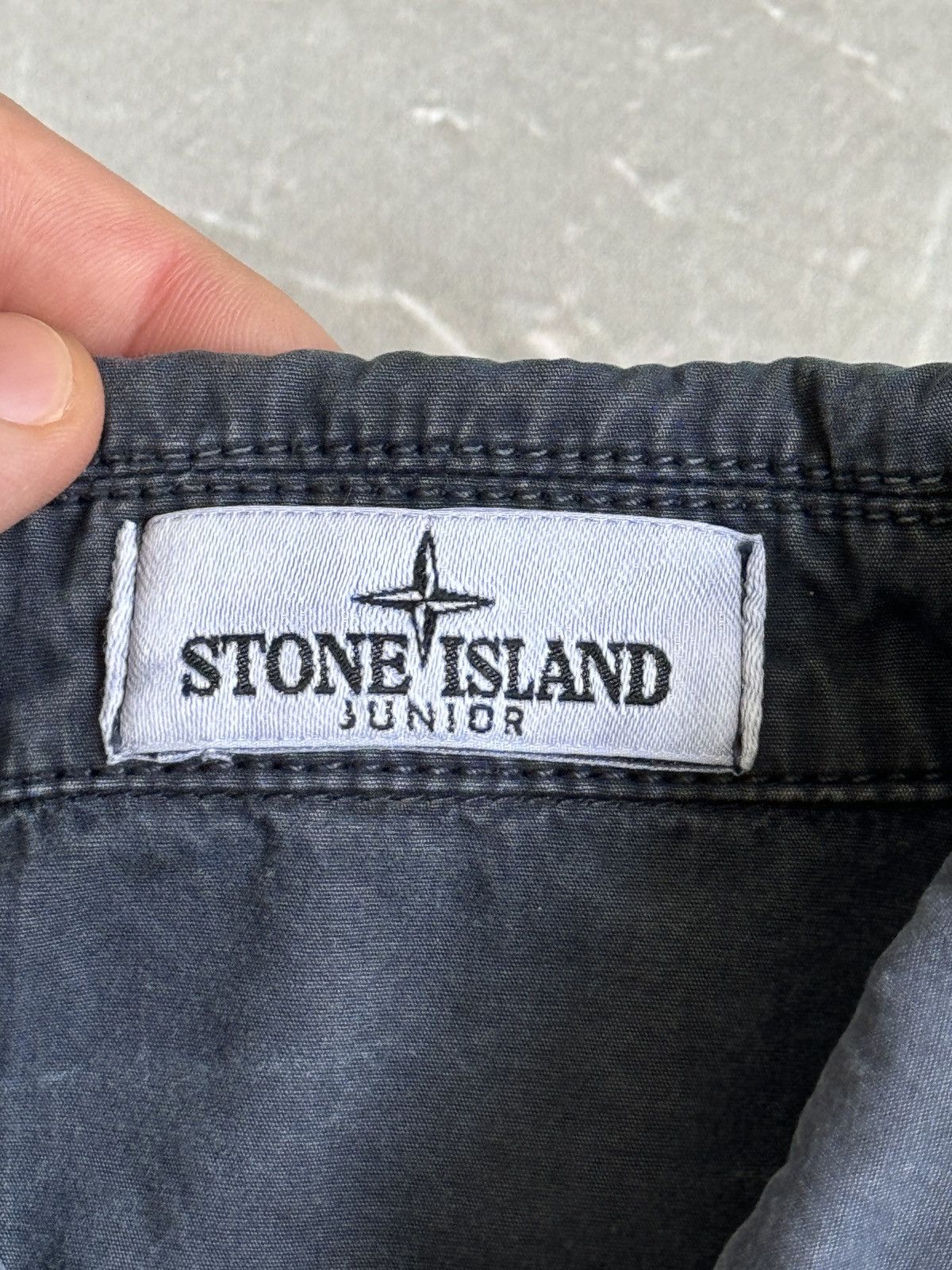 Stone Island Stone Island Junior Stone Wash Cotton Grey Zip Overshirt 10Y Size US XXS / EU 40 - 14 Thumbnail