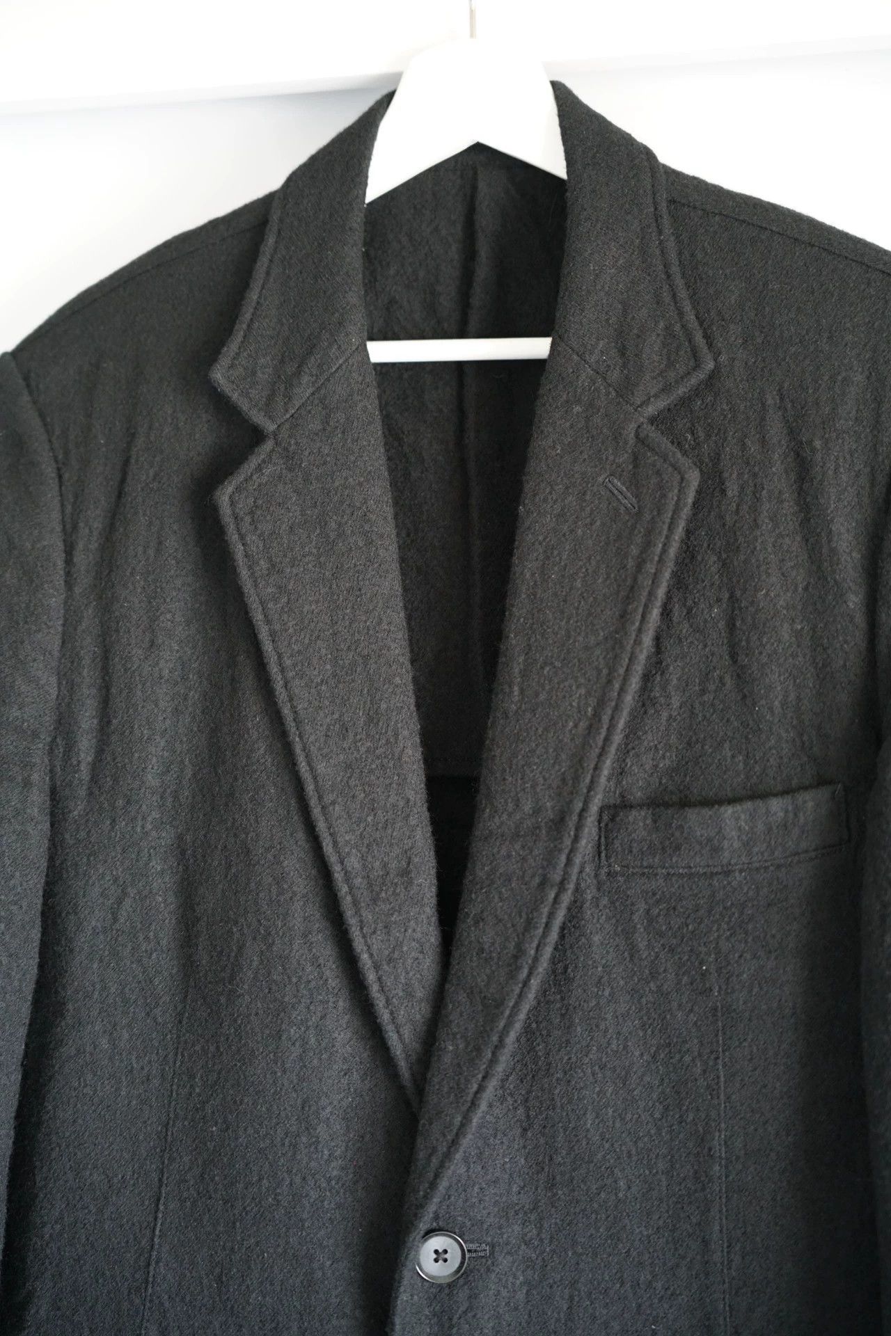 Yohji Yamamoto Yohji Yamamoto 12AW Men's Felted Wool Black Blazer Size US L / EU 52-54 / 3 - 3 Thumbnail