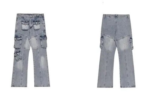Designer Streetwear faded y2k hiphop baggy cargo pants jeans Size US 30 / EU 46 - 4 Thumbnail
