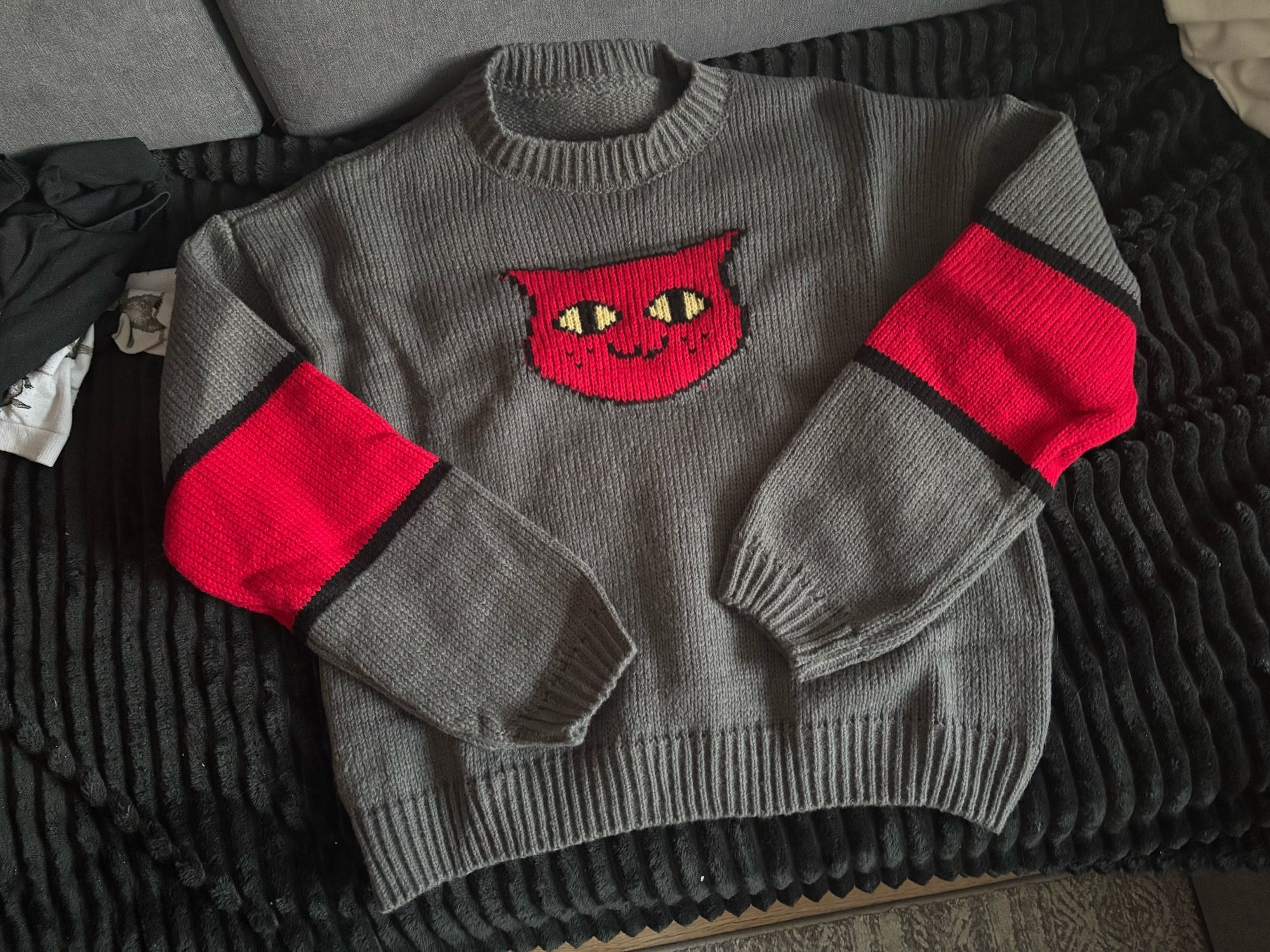 Cat Cartoon Knit Sweater Design