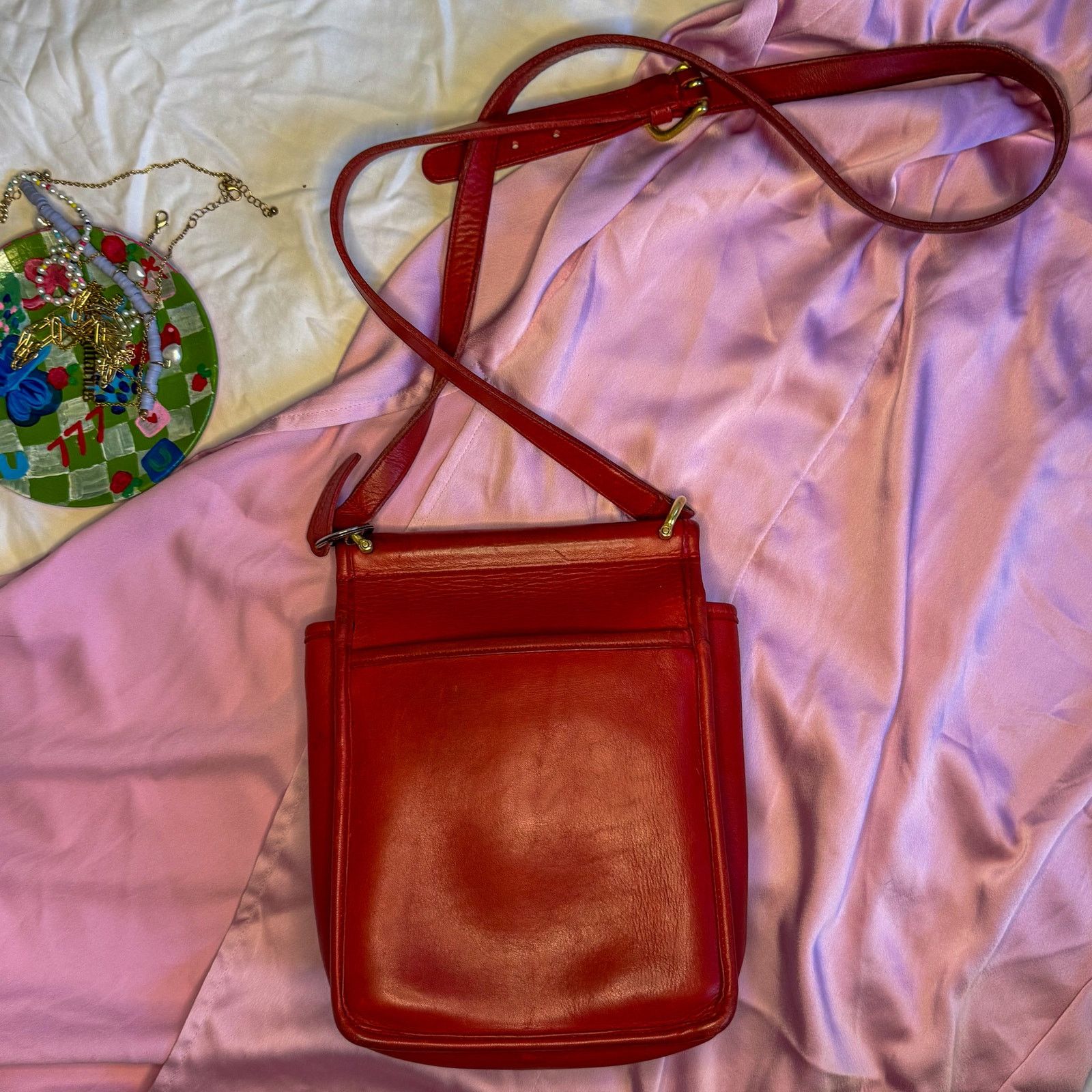 Coach ❤️ Coach Red Leather Rambler’s Legacy Bag 9061 Crossbody USA Size ONE SIZE - 7 Thumbnail
