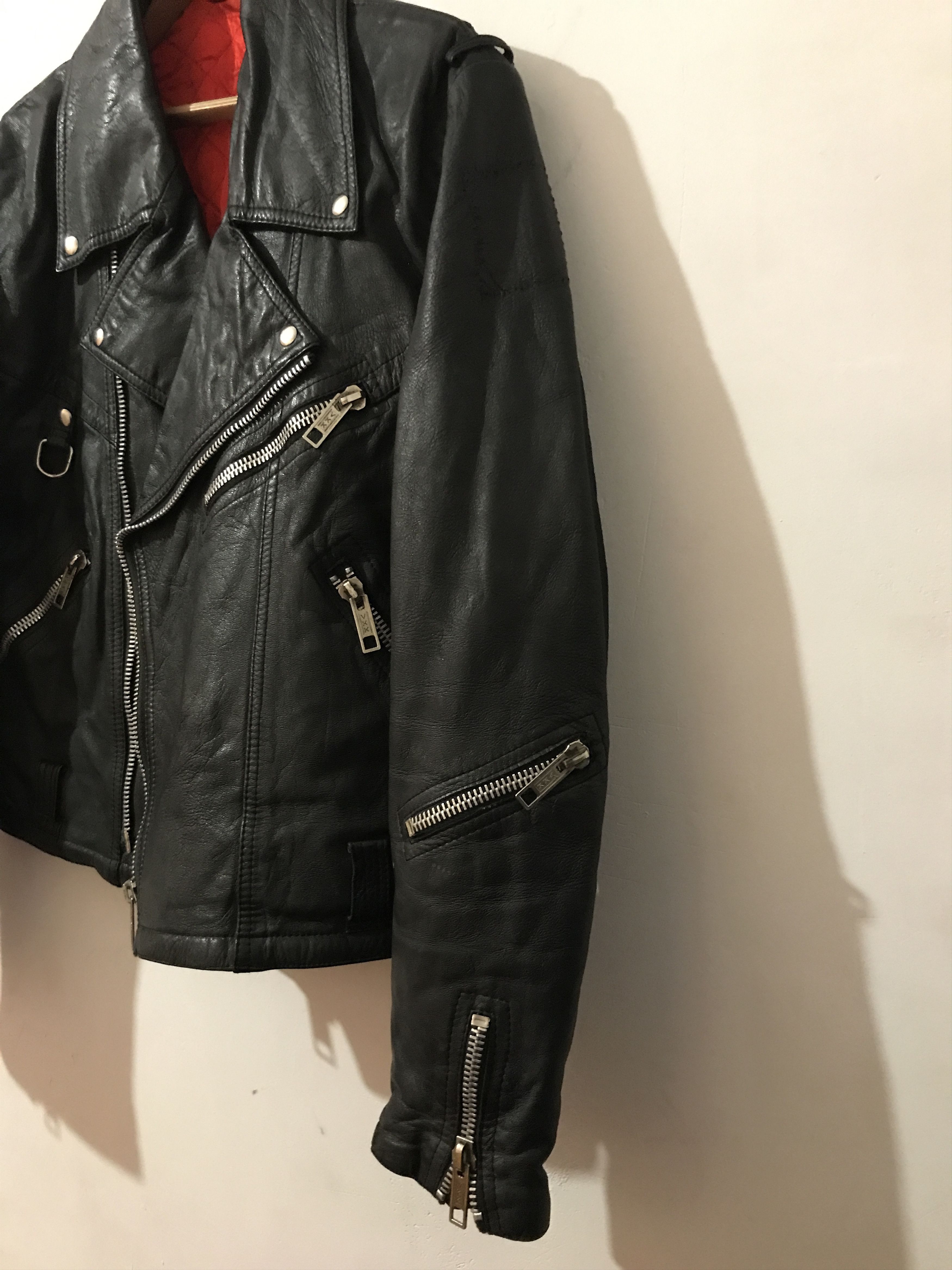 Vintage Vintage 80s Scandinavian DANISH Leather Biker Jacket L-XL Size US L / EU 52-54 / 3 - 4 Thumbnail