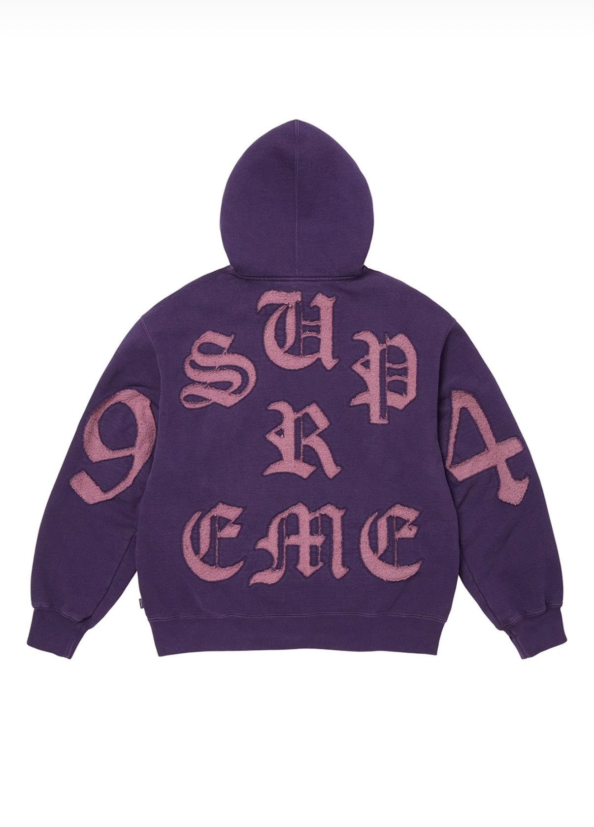 Supreme Supreme Cut Out Zip Up Hooded Sweatshirt (Purple) (M) Size ONE SIZE - 1 Preview