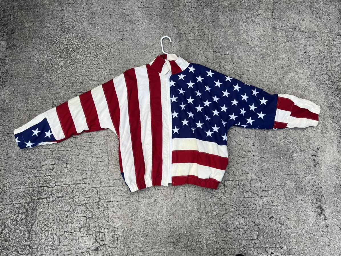 Vintage Vintage 1993 Made In USA American Flag Jacket Size US XL / EU 56 / 4 - 1 Thumbnail