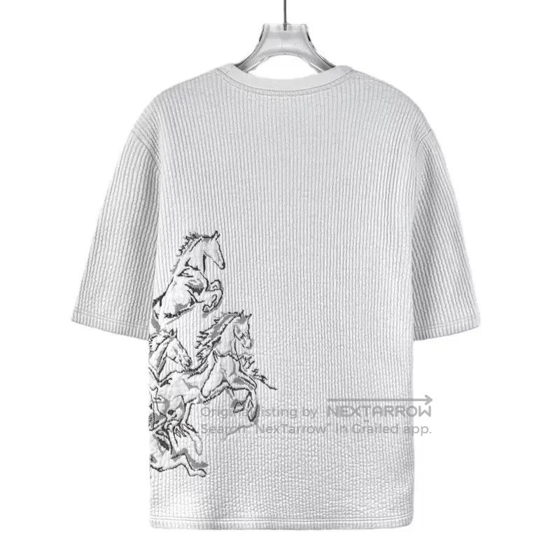 Hermes Hermes White Warthog Embroidered Cotton Long Sleeve Short Size US M / EU 48-50 / 2 - 2 Thumbnail