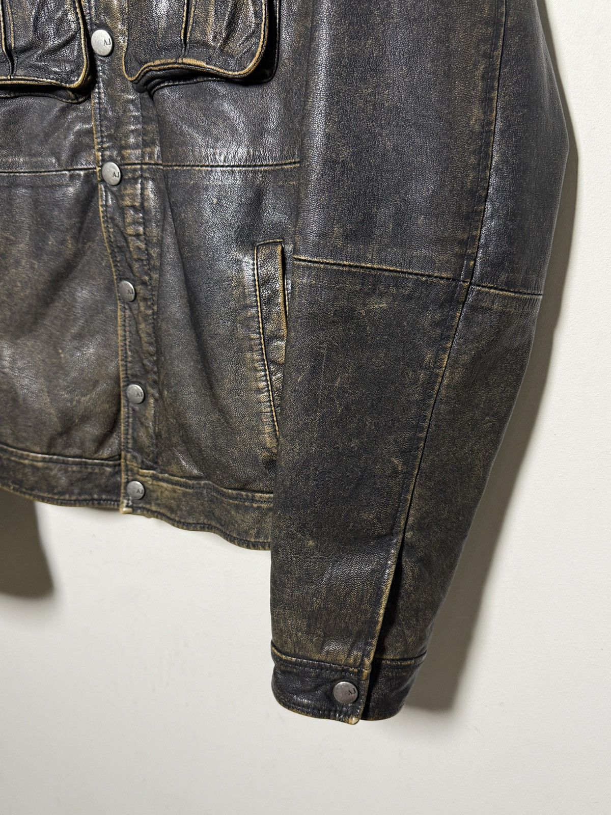 Giorgio Armani Vintage Armani Jeans leather trucker jacket Size US M / EU 48-50 / 2 - 4 Thumbnail