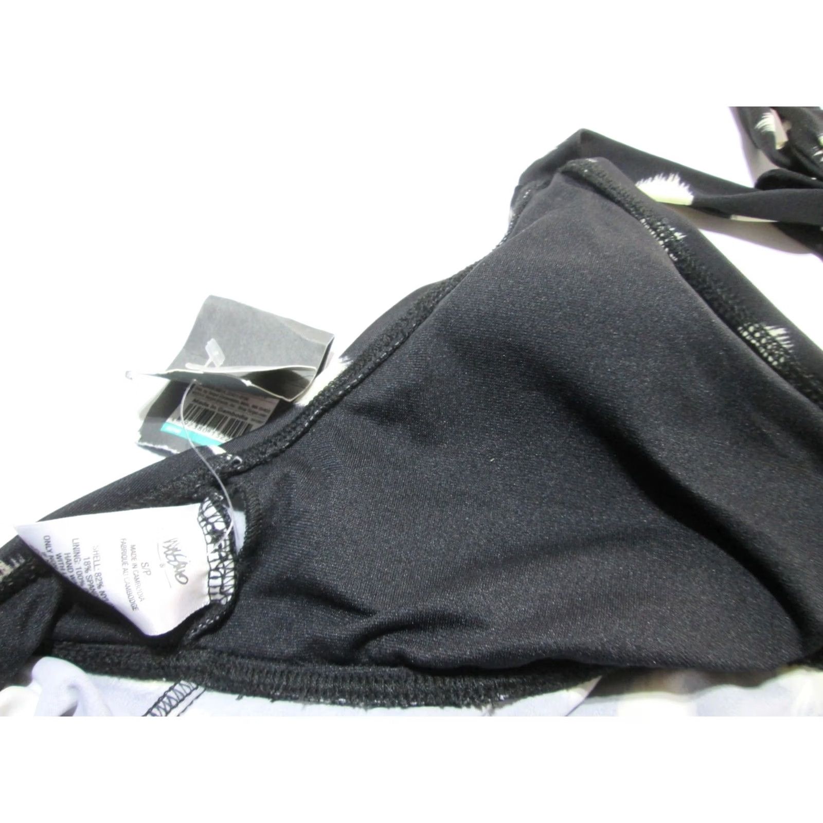 Mossimo Mossimo Womens Tankini S Black Polka Dot Halter Wireless Unlined Beach Sea Swim Pattern XS? Size ONE SIZE - 5 Thumbnail