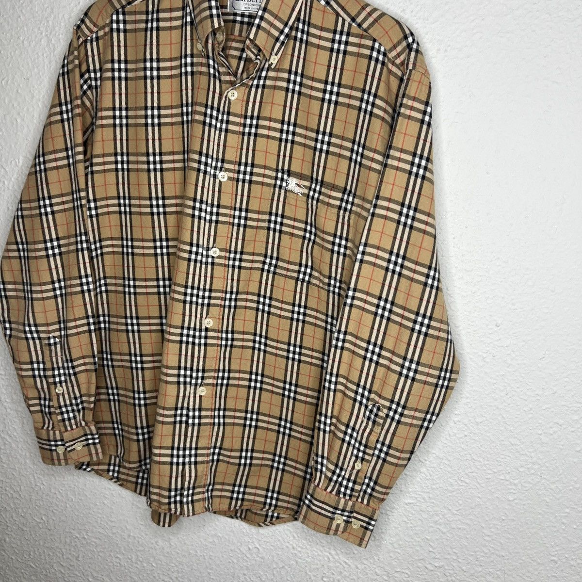 Burberry × Designer × Vintage Vintage Burberry Nova Check Beige Shirt Button Up Beige Size US M / EU 48-50 / 2 - 3 Thumbnail