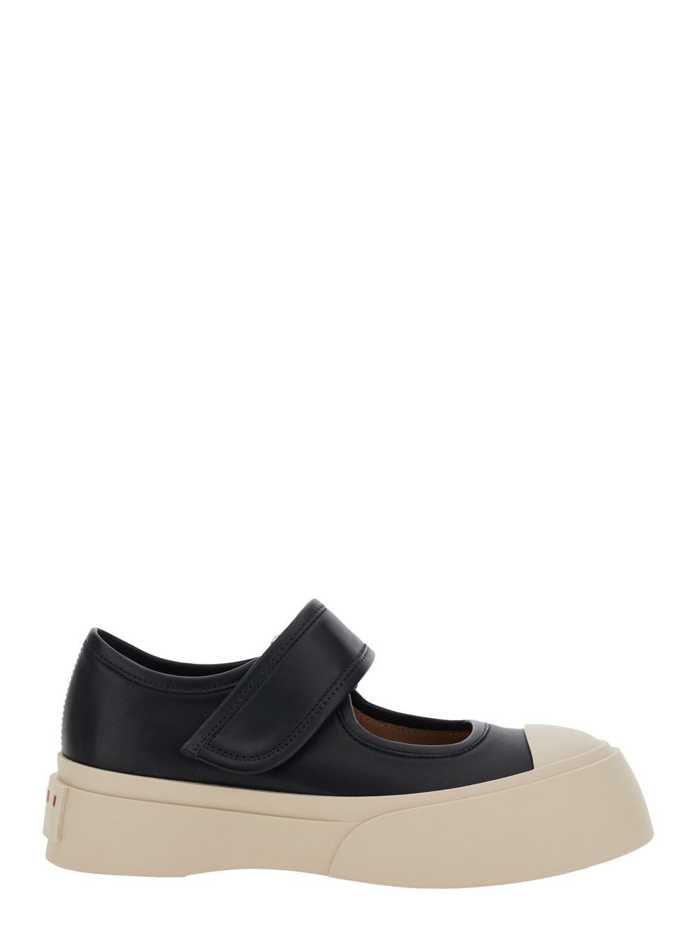 Marni 'Mary Jane' Black Sneaker with Hook and Loop Closure and Logo on the Back in Leather Woman Size US 9 / IT 39 - 1 Thumbnail