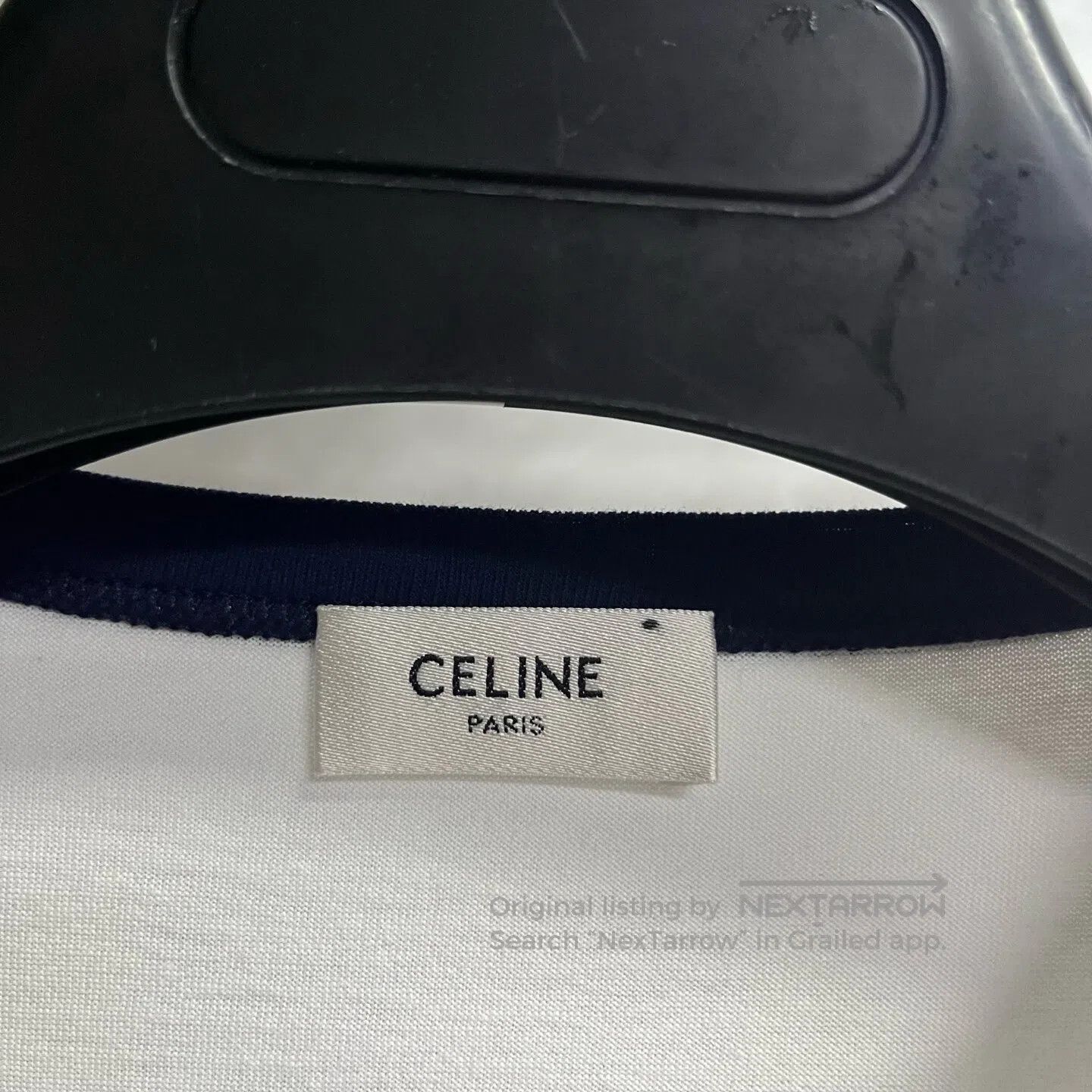 Celine CELINE White logo-printed plain knit round-neck short-slee Size XS / US 0-2 / IT 36-38 - 2 Thumbnail