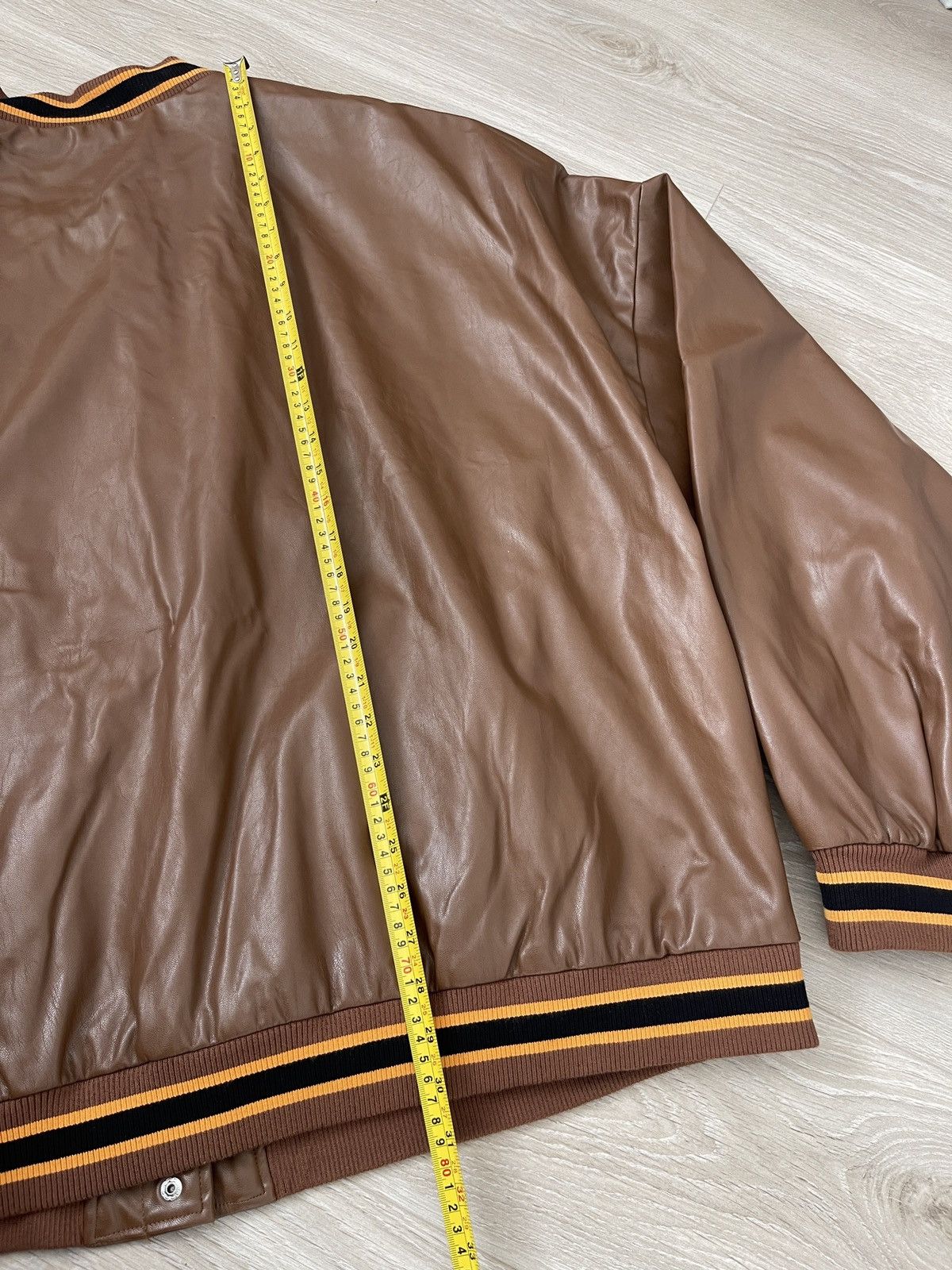 PrettyLittleThing Brown Faux Leather Varsity jacket with NEW YORK spelled out Size 3XL / US 20-22 - 13 Thumbnail