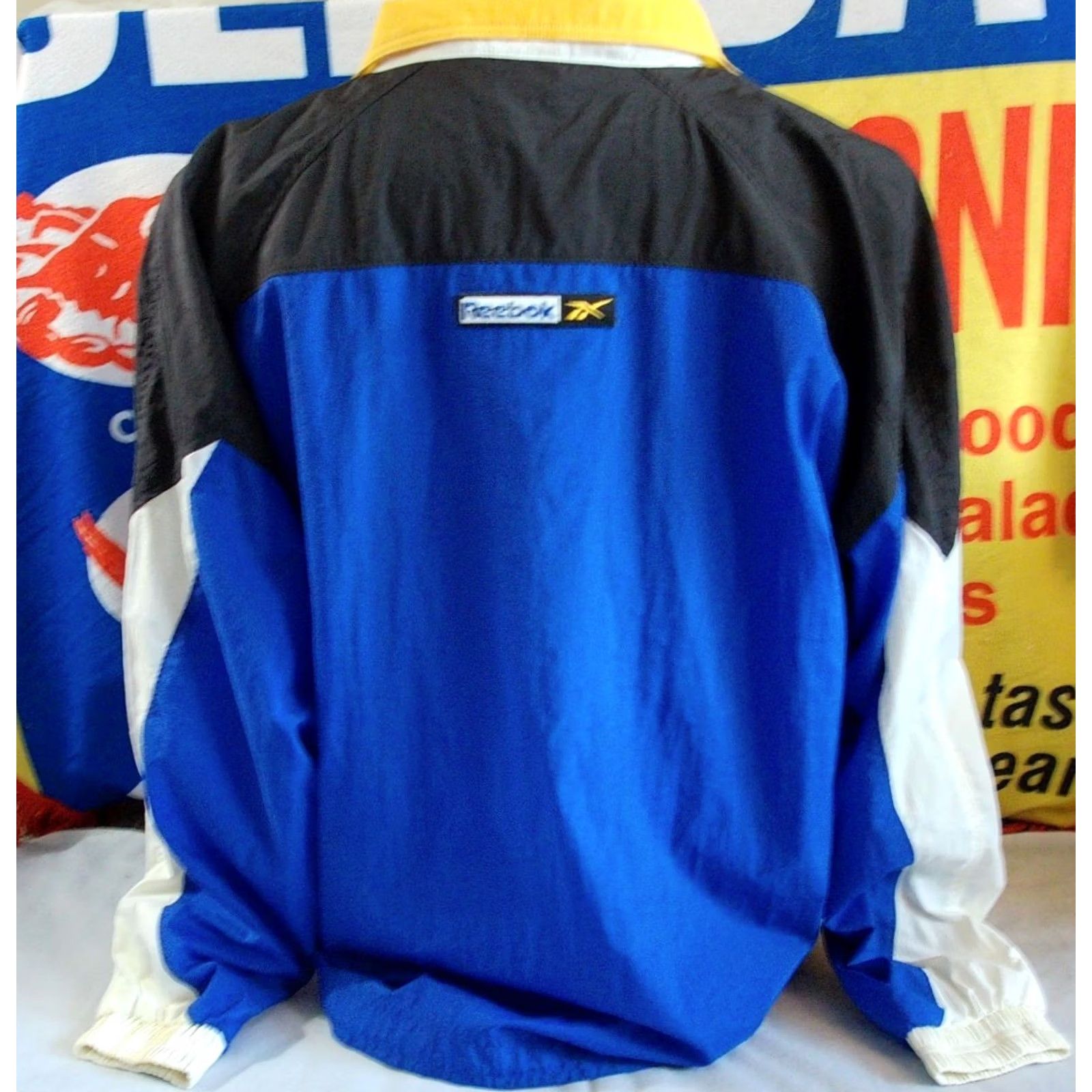 Reebok VINTAGE Reebok Track Jacket Windbreaker Full Zip Men Large Blue 90s Theme Running & Jogging Mens Size US L / EU 52-54 / 3 - 6 Thumbnail