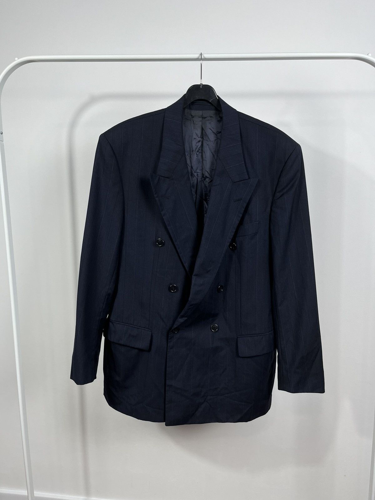 Hugo Boss Men`s Hugo Boss Double Breasted Black Wool Blazer Size M Size 40R - 1 Thumbnail