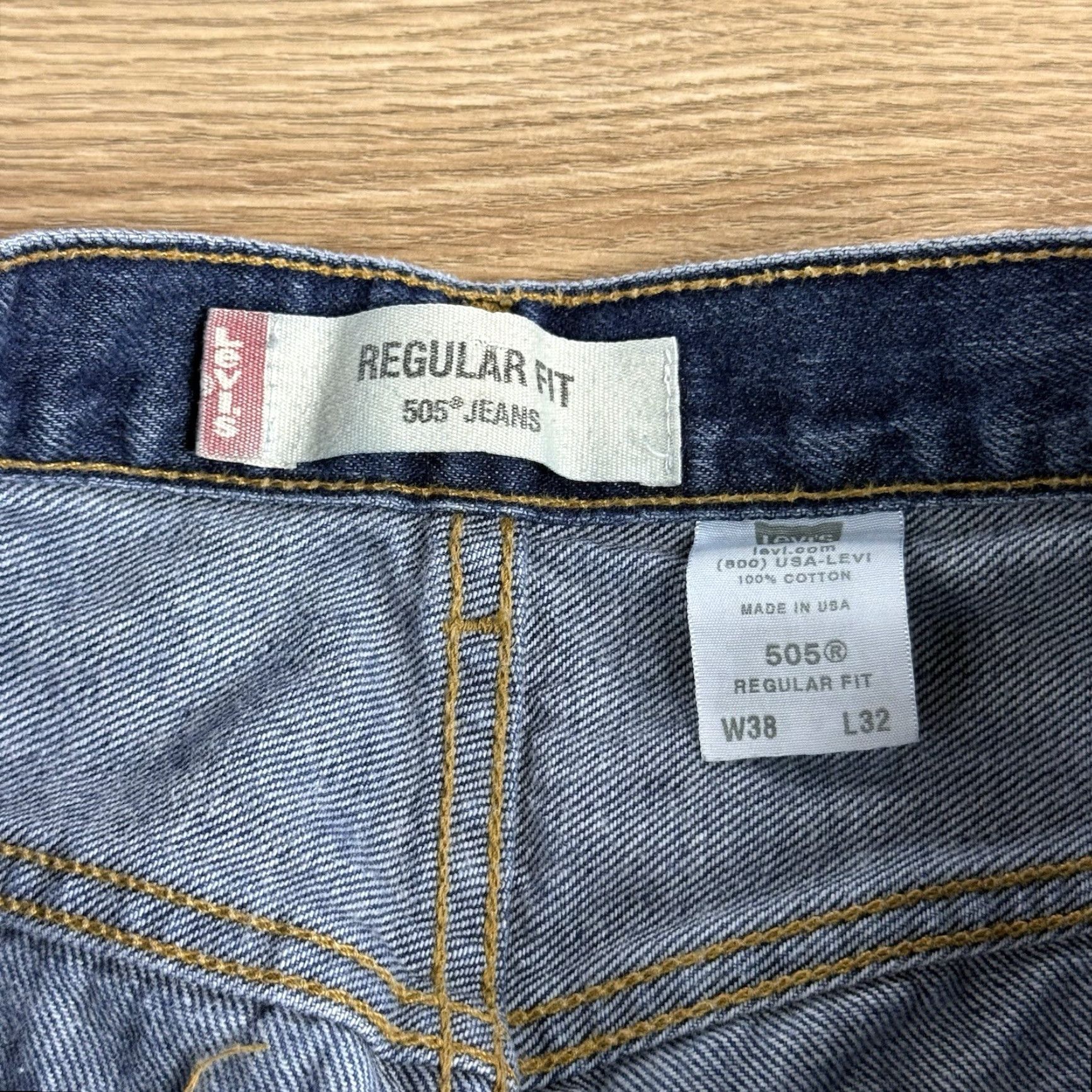 Levi's LEVI'S 505 MEN'S DENIM JEANS REGULAR FIT STRAIGHT LEG SIZE 38 X 32 BLUE Size US 38 / EU 54 - 2 Thumbnail