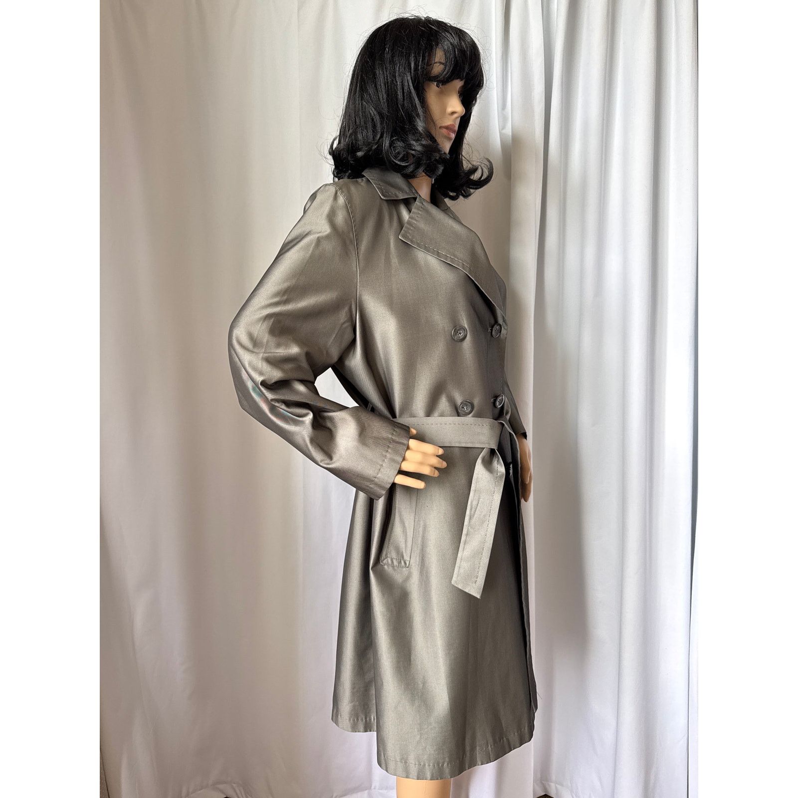 Sanyo SANYO Excellent Shimmering gray trench double breasted coat Size M / US 6-8 / IT 42-44 - 9 Thumbnail