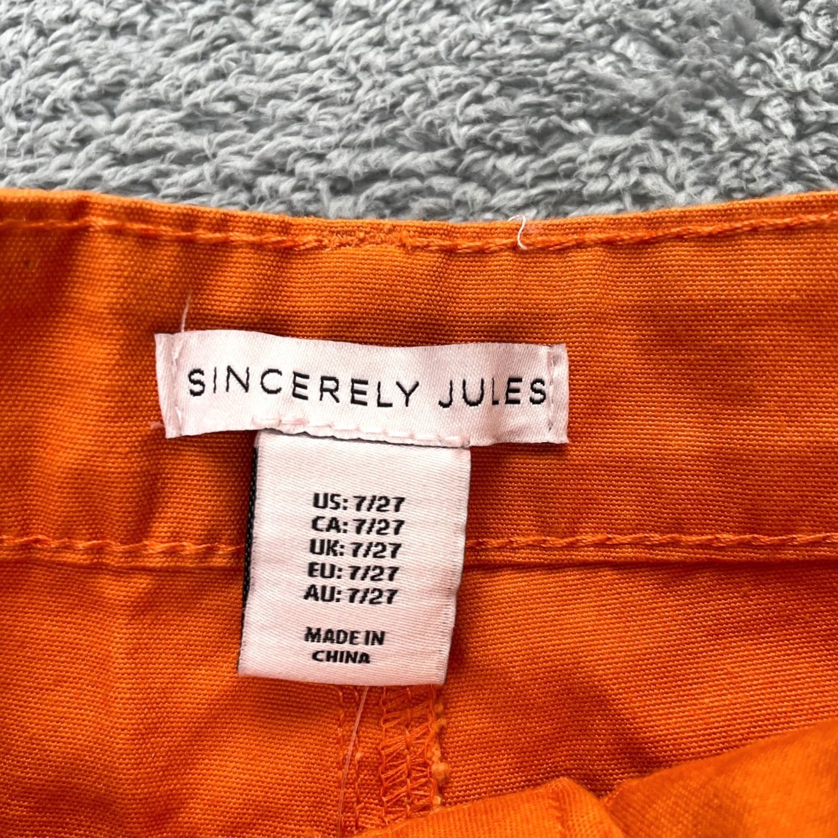 Vintage Sincerely Jules Pants Womens 7 Orange Cargo Utility Straight Leg Workwear Pants Mens Womens Girls Boys Size 28" / US 6 / IT 42 - 3 Thumbnail