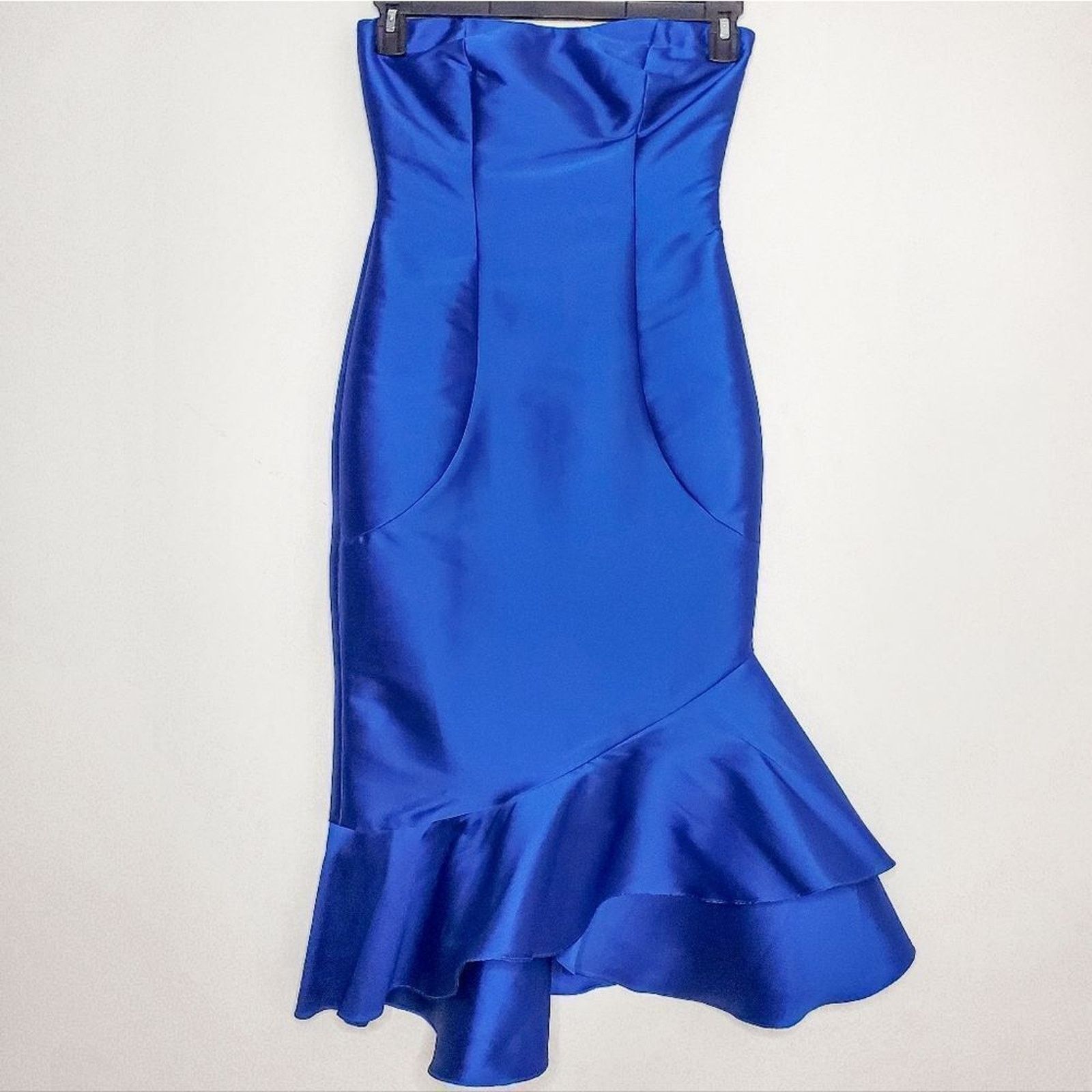 Sachin & Babi Sachin Babi Imperial Blue Cleo Strapless Mermaid Scuba Dress Size XS / US 0-2 / IT 36-38 - 2 Thumbnail