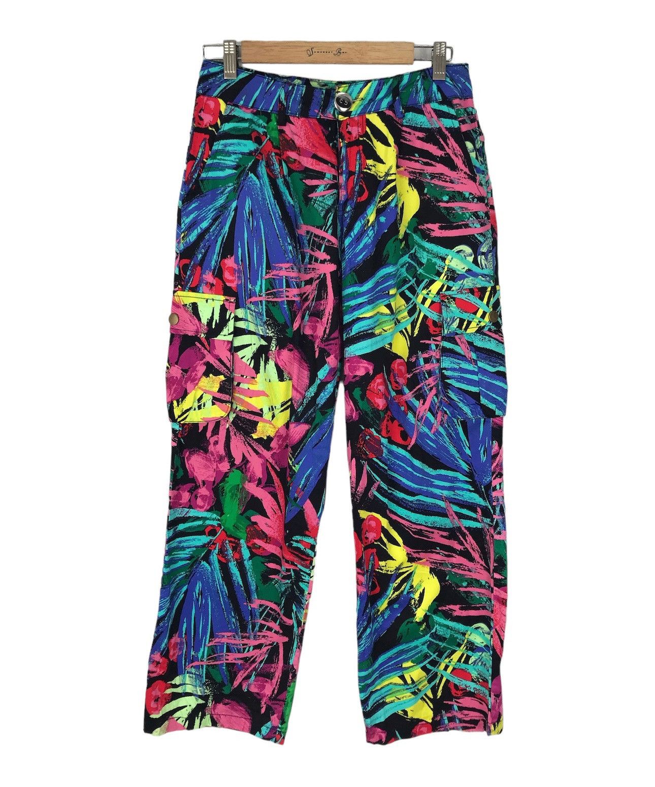 Art Comes First Japanese Brand All Over Print Floral Cargo Pants Size US 28 / EU 44 - 1 Thumbnail