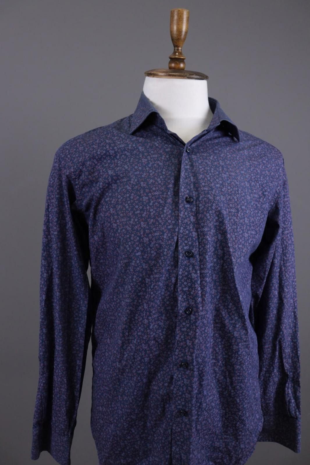 Designer Camiceria Partenopea Blue Floral Dress Shirt Size L Size US L / EU 52-54 / 3 - 4 Thumbnail