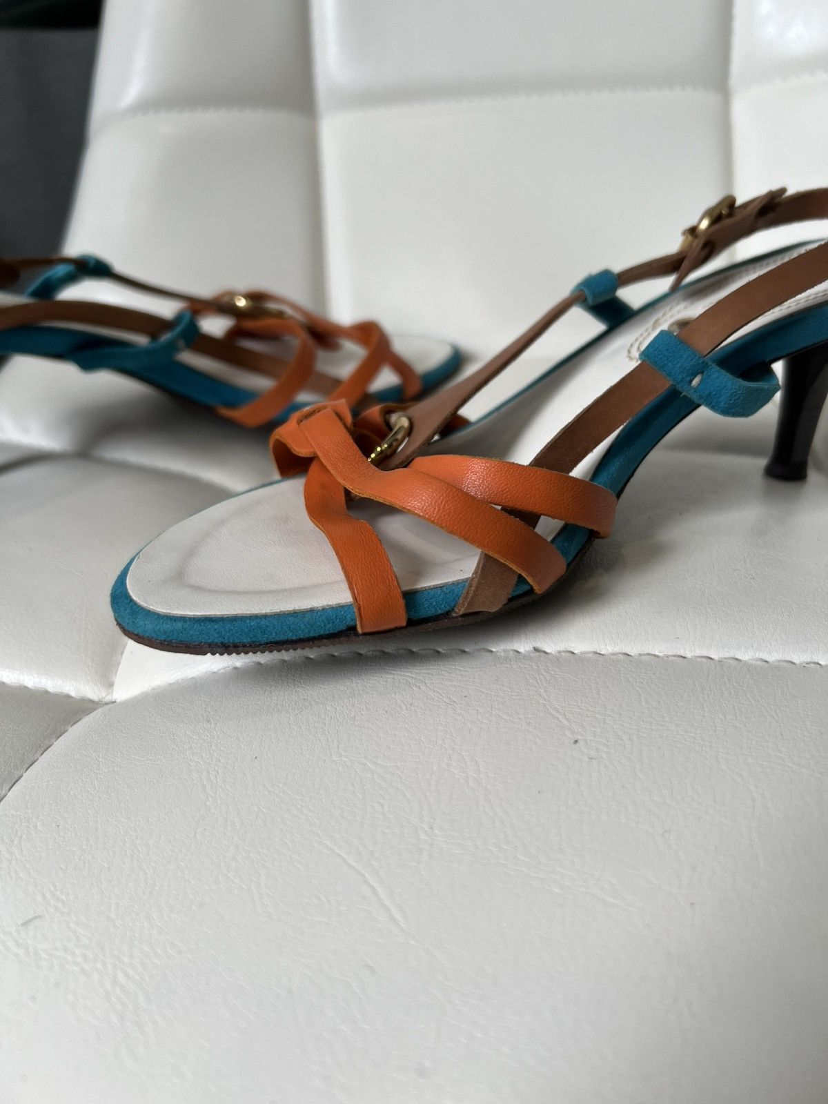 Celine Celine Leather Strappy Kitten Heel Sandals Size 37 Size US 7 / IT 37 - 13 Thumbnail