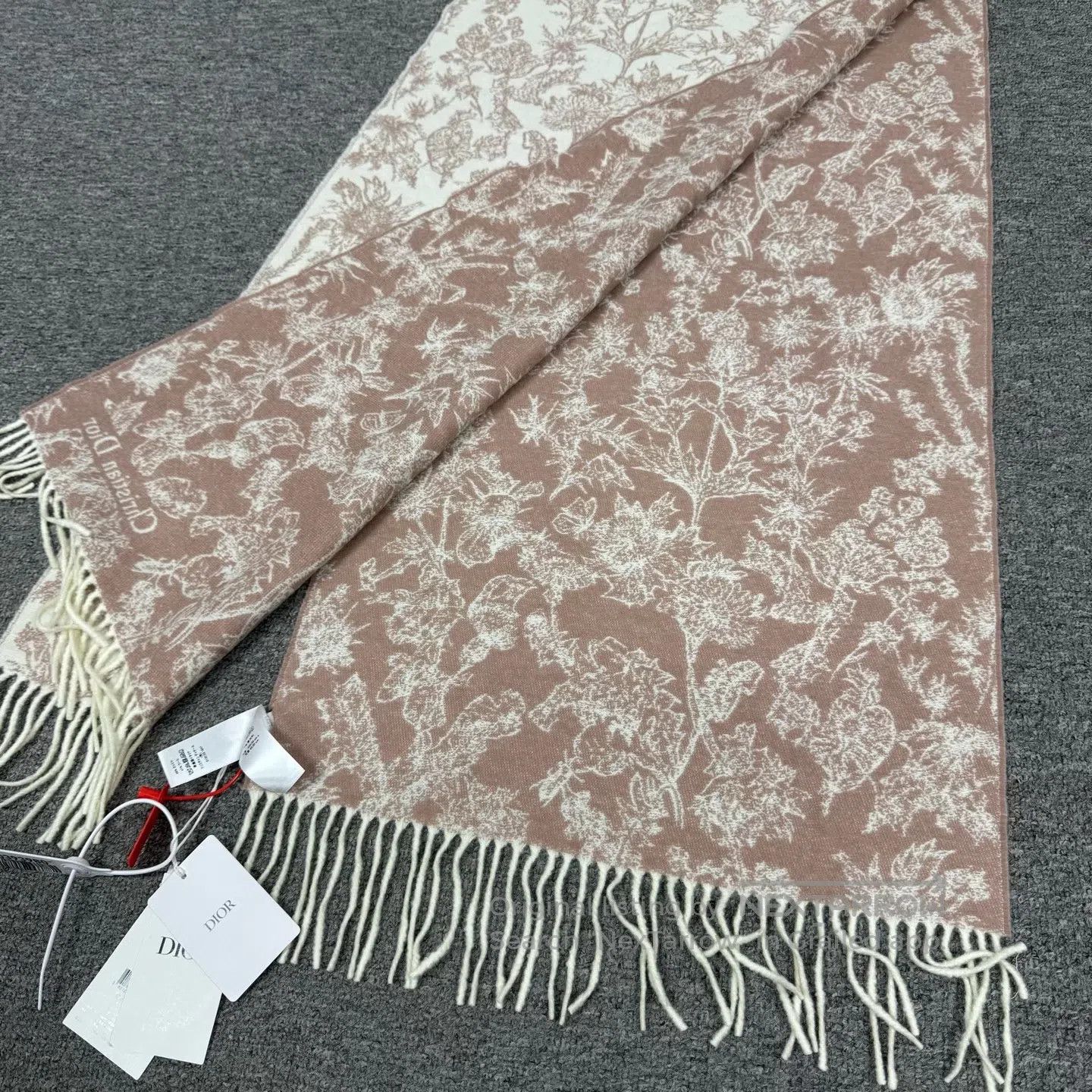 Dior Dior Floral jacquard double-sided cashmere scarf| Size ONE SIZE - 4 Thumbnail
