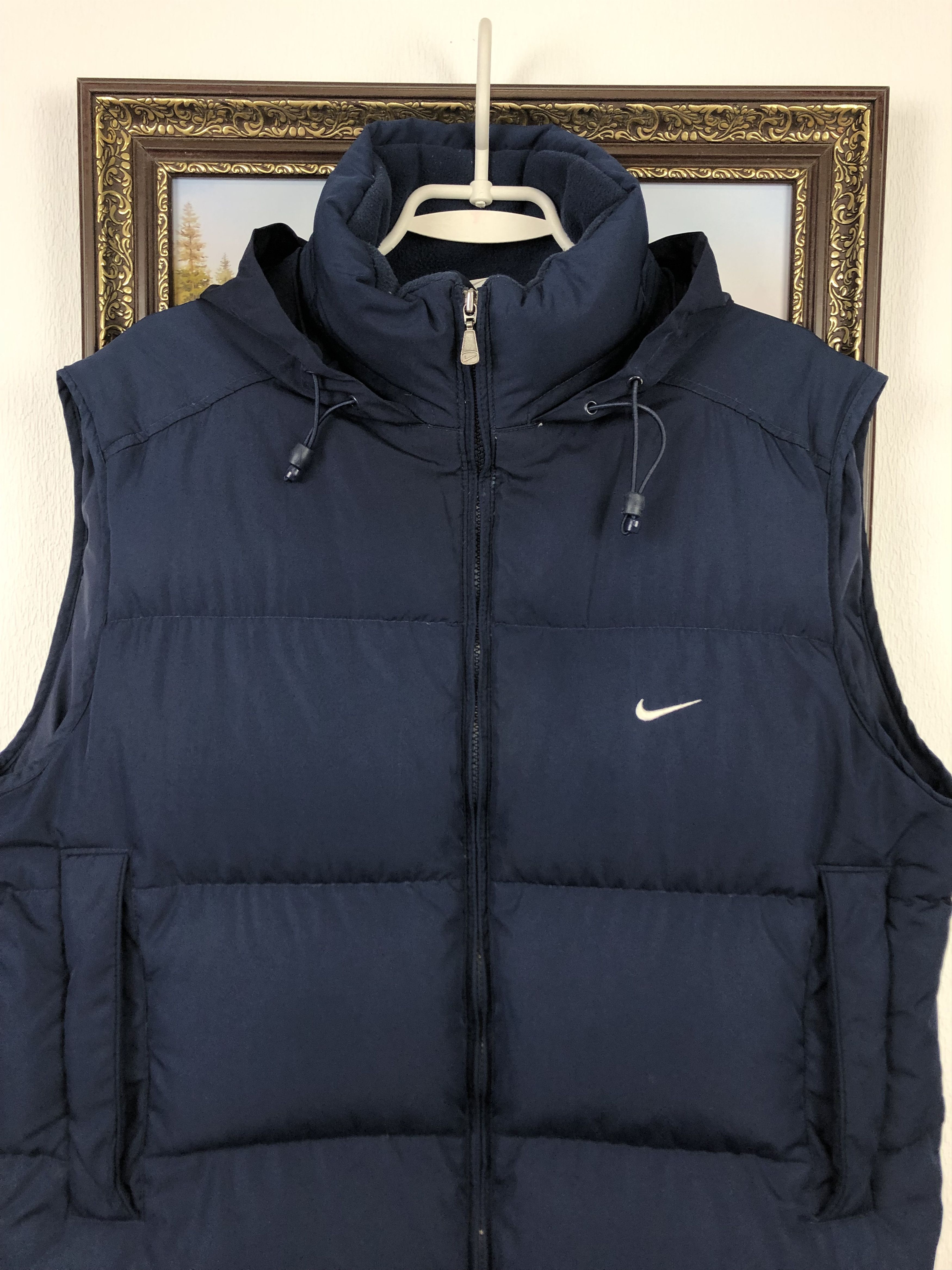 Nike Nike Vintage 90s Down Puffer Vest Jacket Navy Rare Size US M / EU 48-50 / 2 - 2 Thumbnail