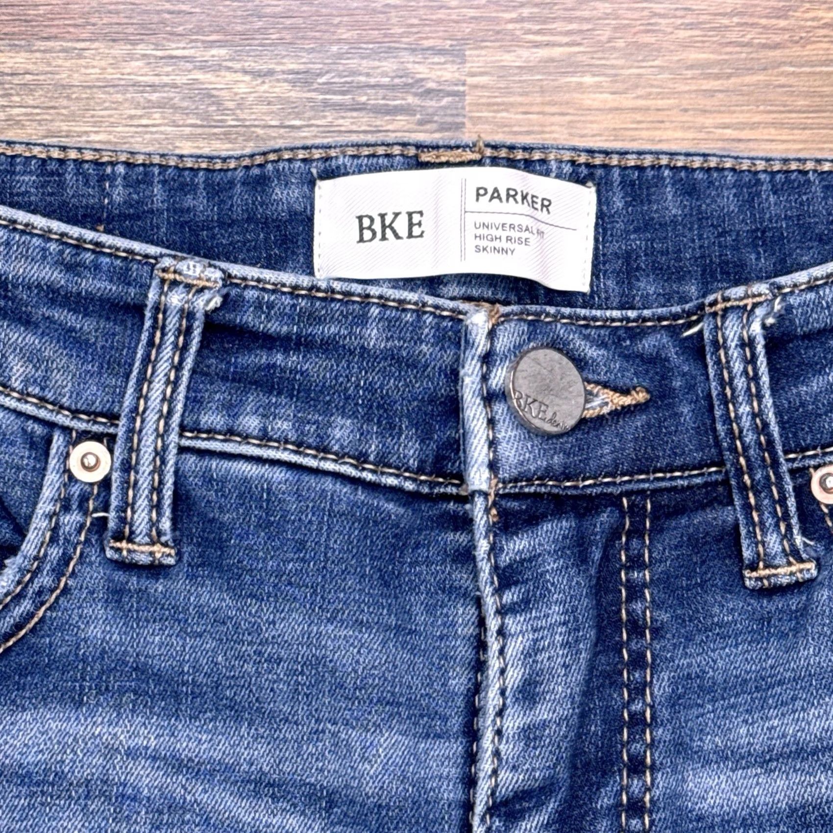 BKE BKE Parker Jeans Womens 27 High Rise Stretch Distressed Jeans Slim Skinny Blue 5-Pocket City Size 27" / US 4 / IT 40 - 4 Thumbnail