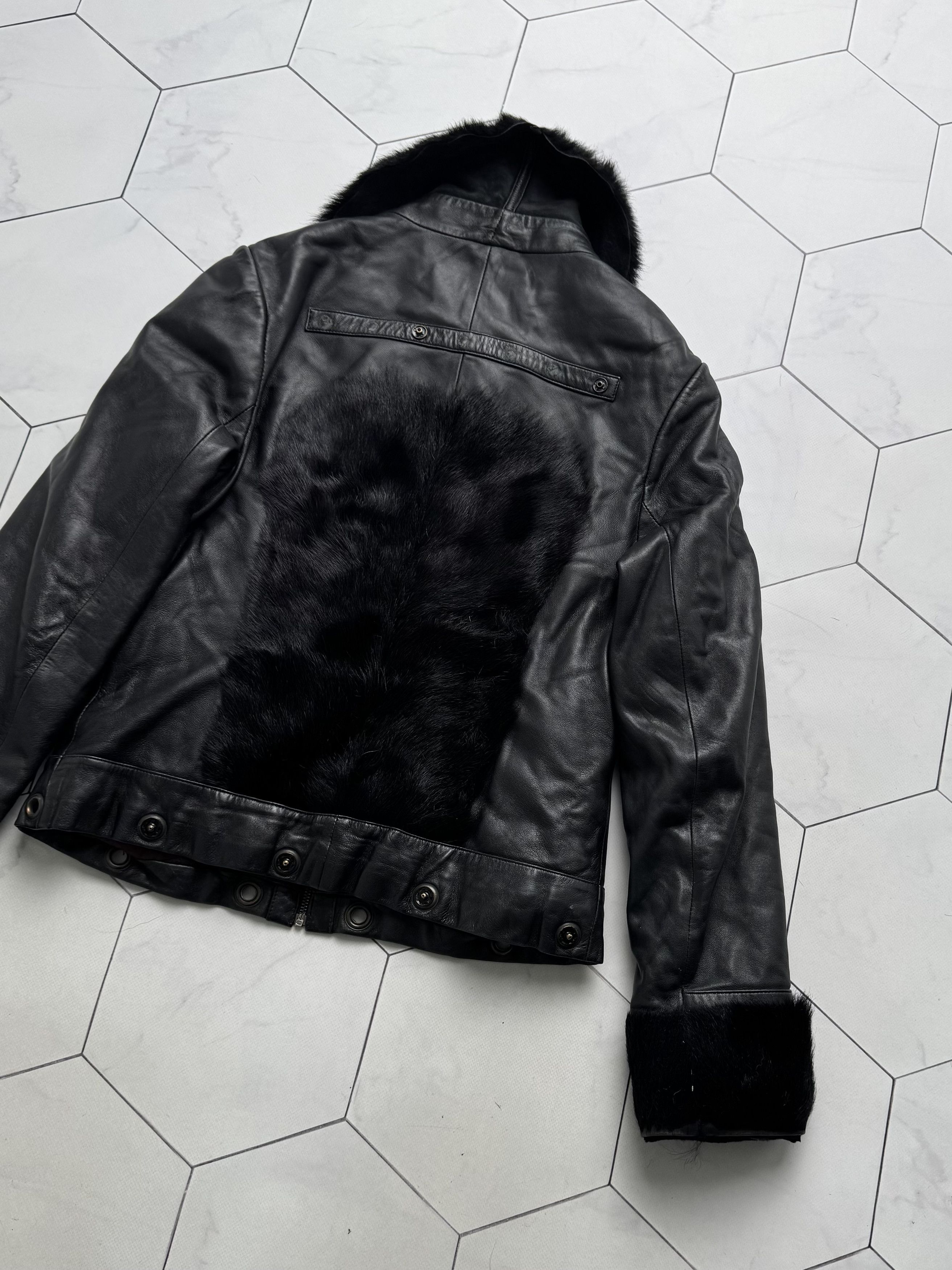 Vintage Vintage Cropped Leather Jacket With Real Fur (B250)D15E2 Size S / US 4 / IT 40 - 16 Thumbnail