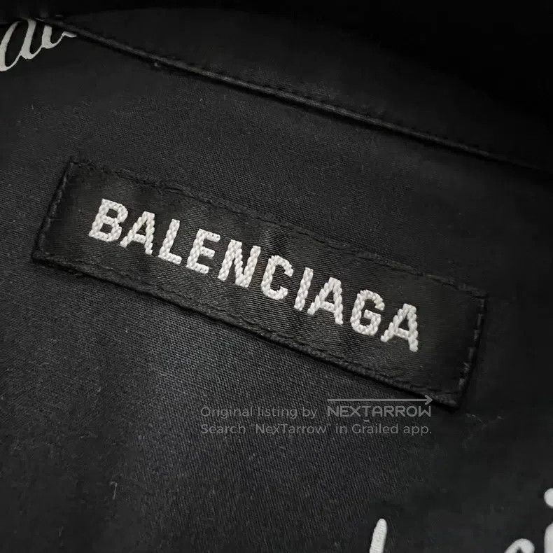 Balenciaga Balenciaga Cursive Bulletproof Logo Short Sleeve Shirt Size XS / US 0-2 / IT 36-38 - 4 Thumbnail