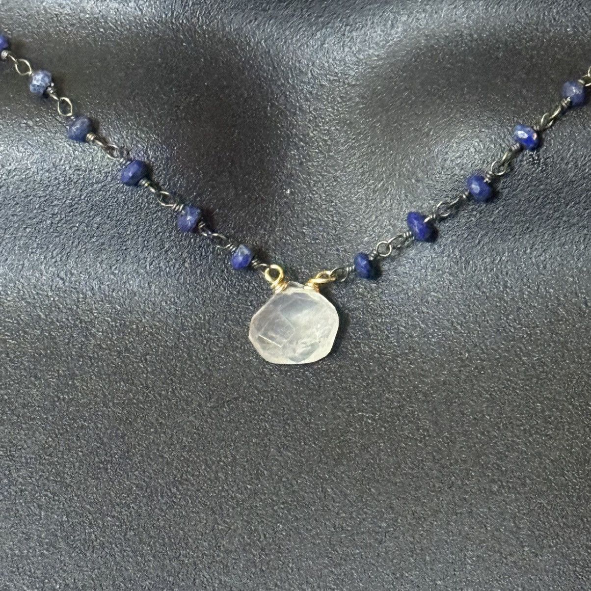 Other Dainty blue Lapis clear quartz crystal pendant necklace Size ONE SIZE - 2 Thumbnail