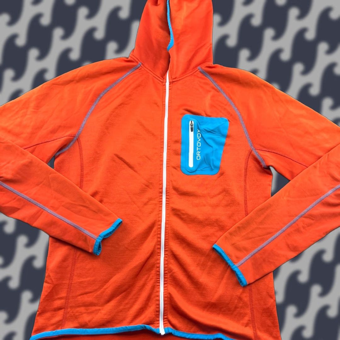 ORTOVOX Ortovox Jacket Mens Large Merino Inside Full Zip Hooded Softshell Orange Track Jacket Mens L Orange Merino Inside Full Zip Hooded Softshell Size US L / EU 52-54 / 3 - 1 Thumbnail