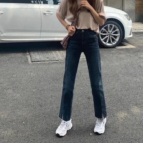 Japanese Brand Retro High Waist Cropped Pants Loose Student Versatile Jeans Size 27" / US 4 / IT 40 - 2 Thumbnail