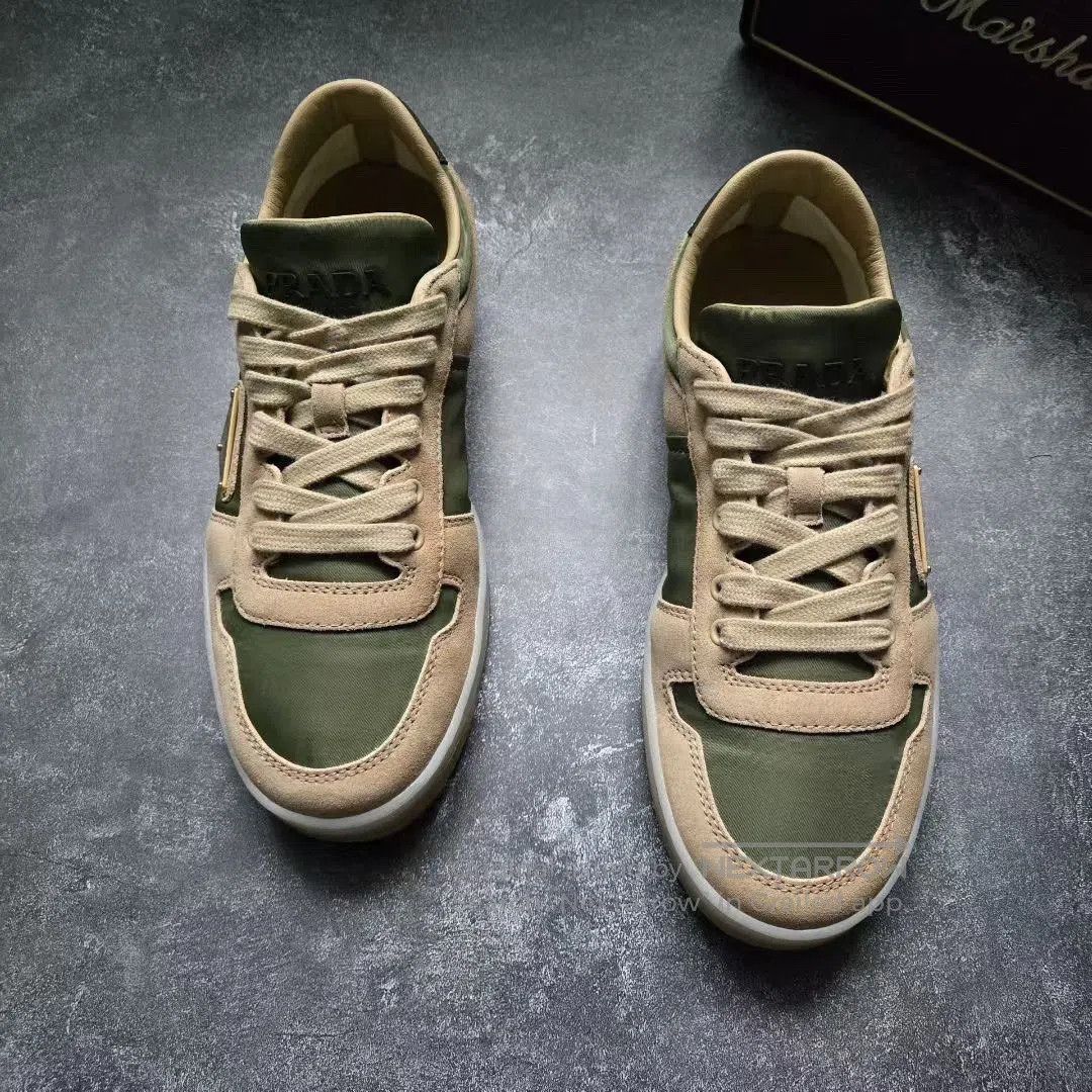 Prada Prada Downtown Moss Green Triangle Logo Sneakers. Size US 6 / EU 39 - 6 Thumbnail