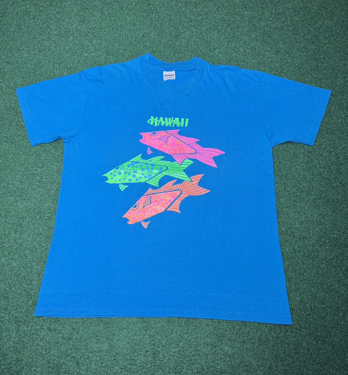 Vintage 80s 90s Hawaii Fish Colorful Tropical T Shirt
