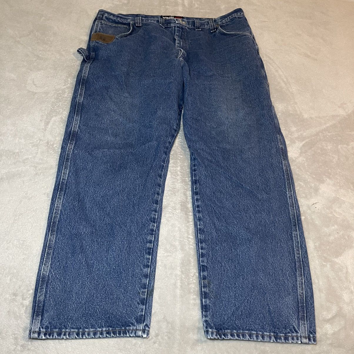 Wrangler Vintage 90s Wrangler Riggs Mens Blue Carpenter Jeans 46x32 Size US 44 / EU 60 - 1 Thumbnail
