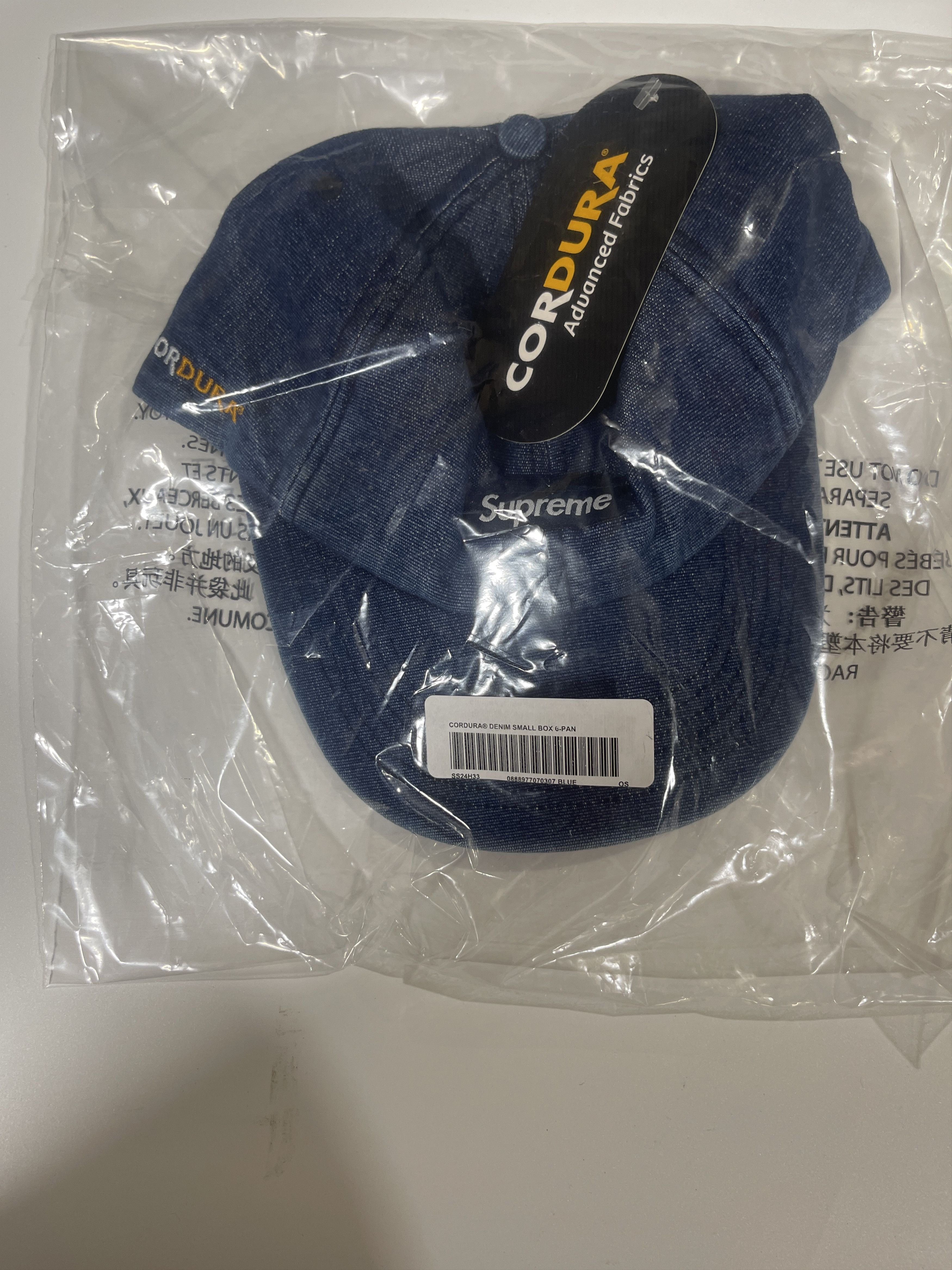 Supreme Supreme Cordura Denim Small Box 6-Panel Blue Sz Adjustable Size ONE SIZE - 4 Thumbnail